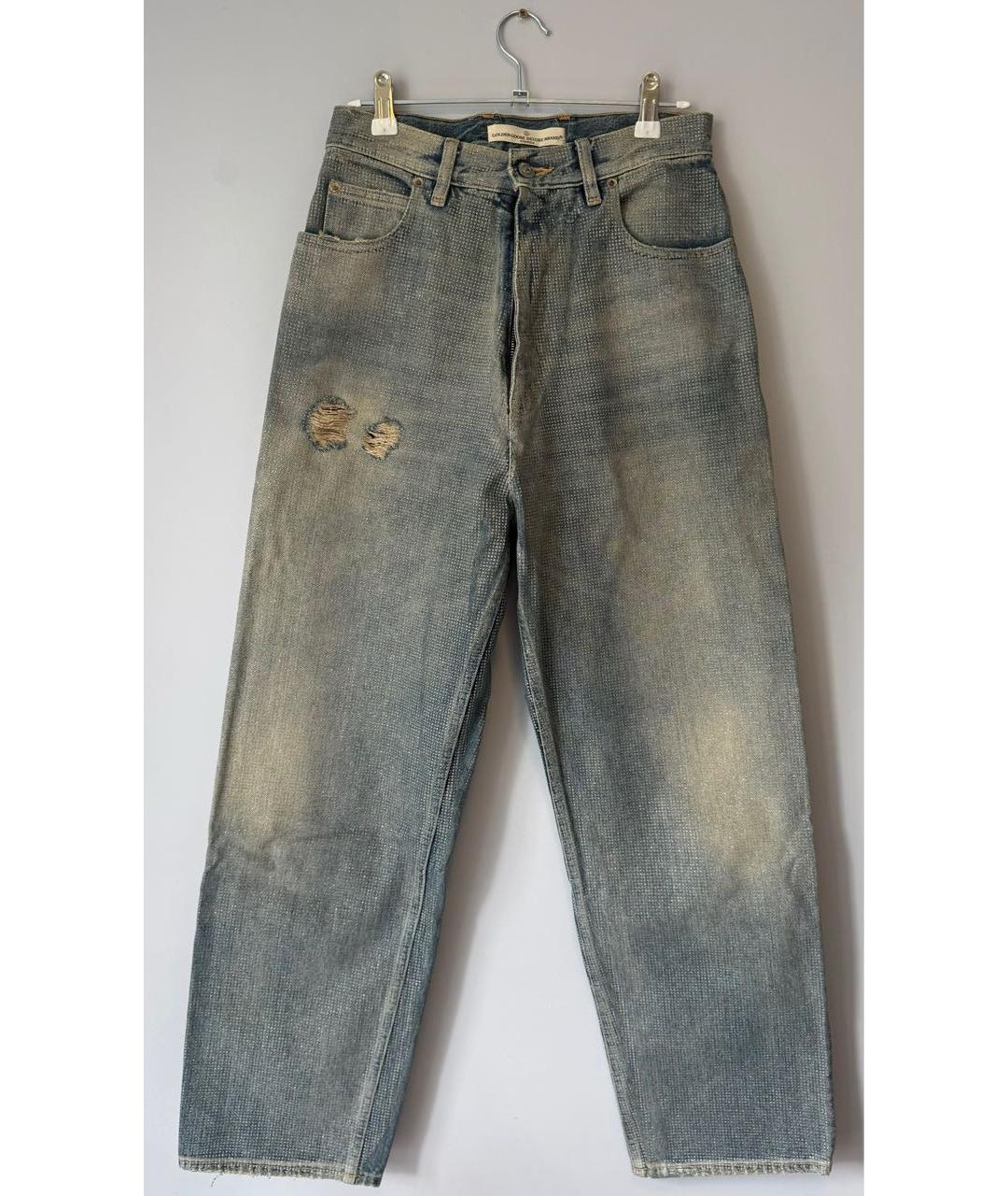 GOLDEN GOOSE DELUXE BRAND Серебряные хлопковые прямые джинсы, фото 7