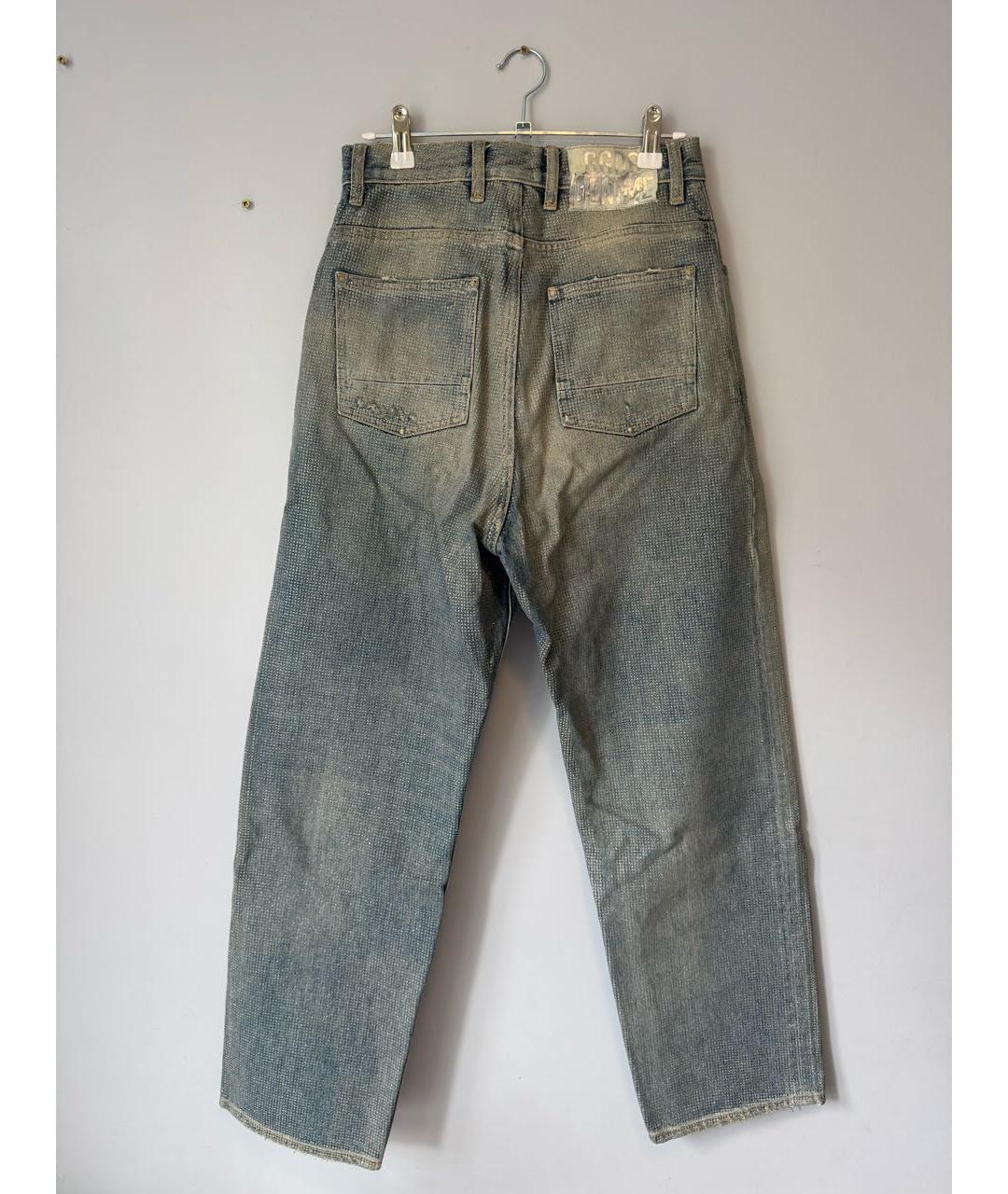 GOLDEN GOOSE DELUXE BRAND Серебряные хлопковые прямые джинсы, фото 4