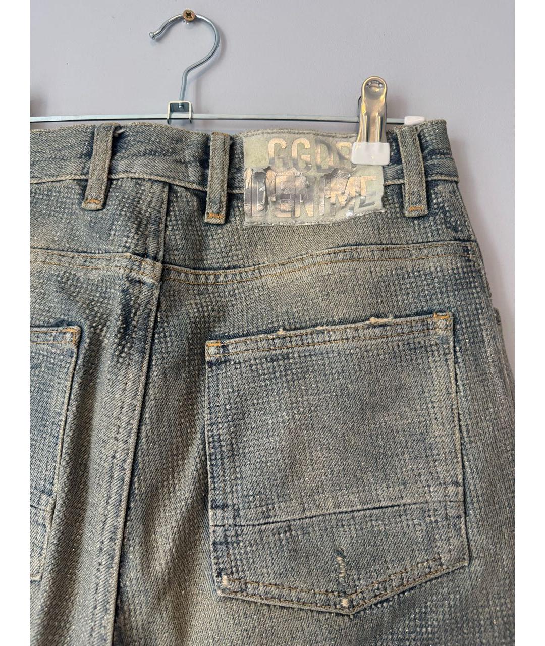 GOLDEN GOOSE DELUXE BRAND Серебряные хлопковые прямые джинсы, фото 3