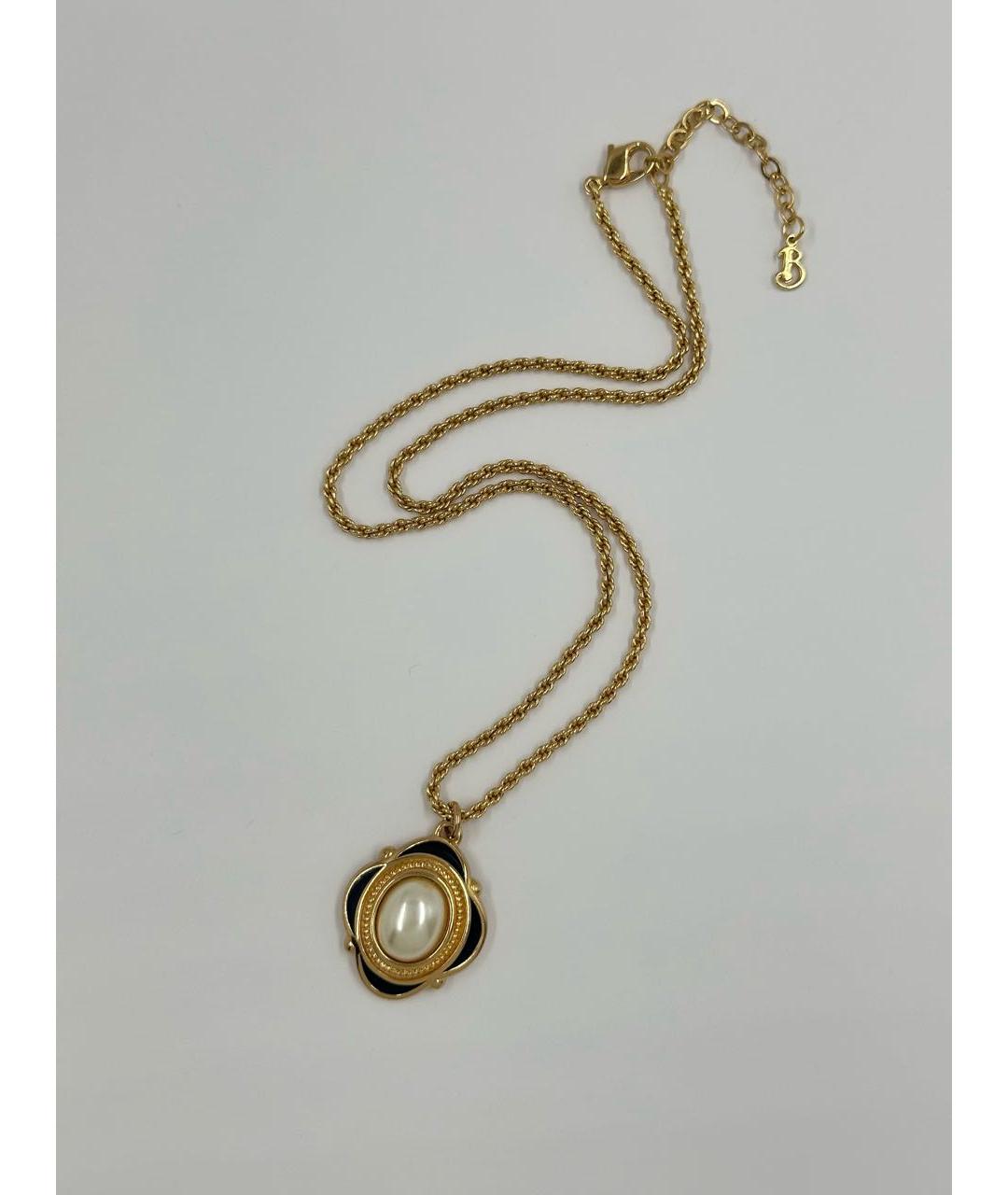 BURBERRY Золотая металлическая подвеска, фото 7