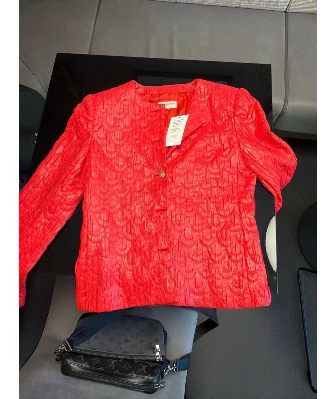 CHANEL Красный кожаный жакет/пиджак, фото 6