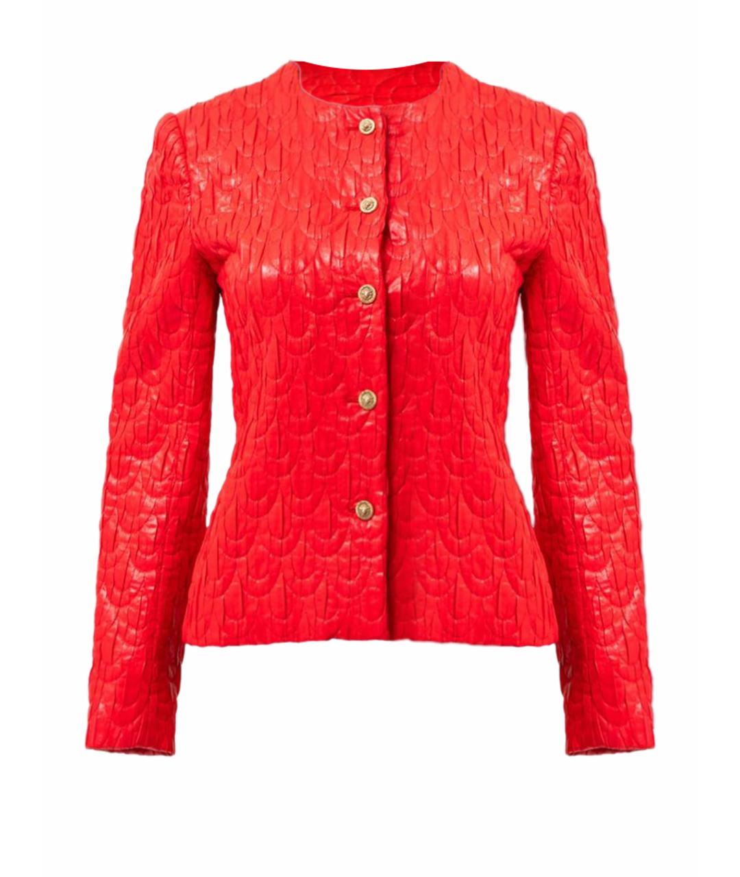 CHANEL Красный кожаный жакет/пиджак, фото 1