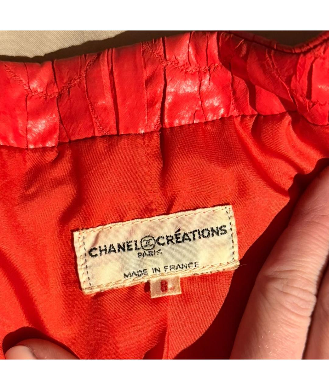 CHANEL Красный кожаный жакет/пиджак, фото 8
