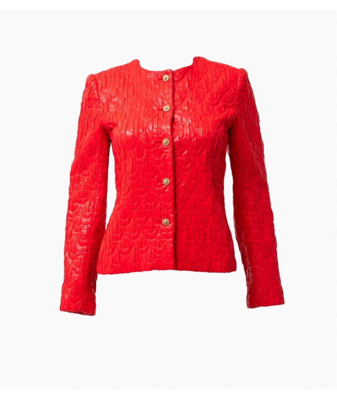 CHANEL Красный кожаный жакет/пиджак, фото 8