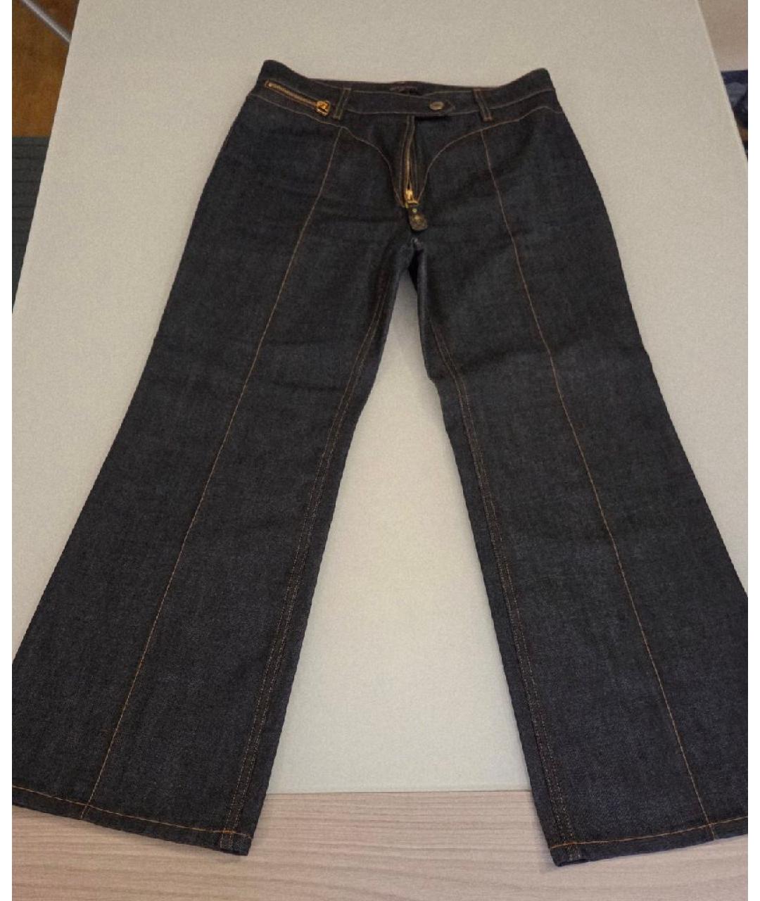 LOUIS VUITTON Темно-синие хлопковые джинсы клеш, фото 3
