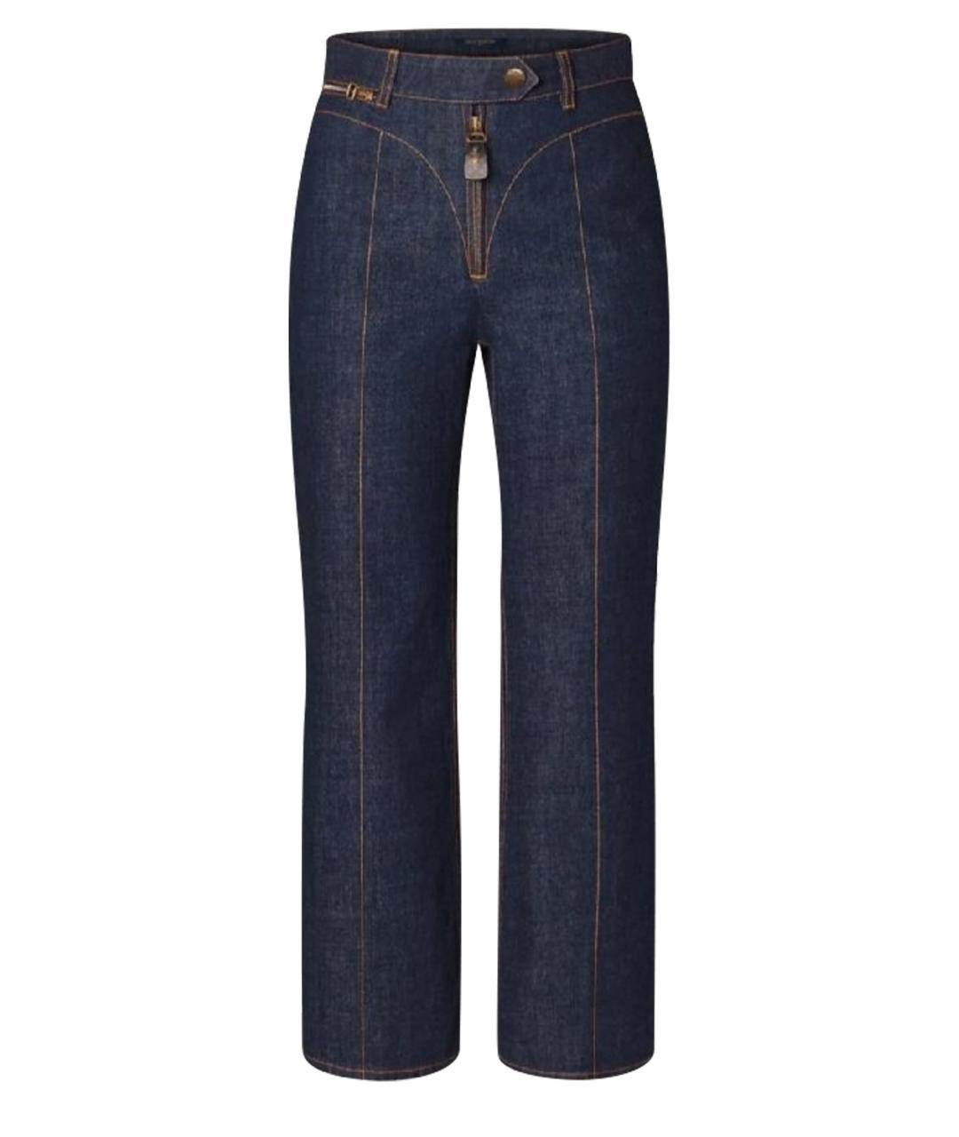 LOUIS VUITTON Темно-синие хлопковые джинсы клеш, фото 10