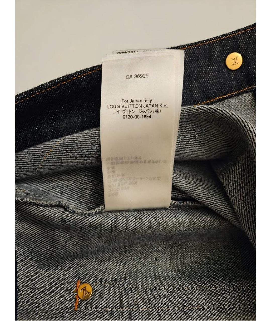 LOUIS VUITTON Темно-синие хлопковые джинсы клеш, фото 9