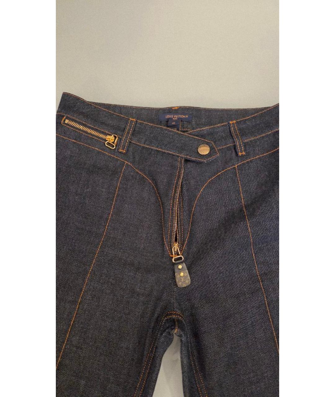 LOUIS VUITTON Темно-синие хлопковые джинсы клеш, фото 5