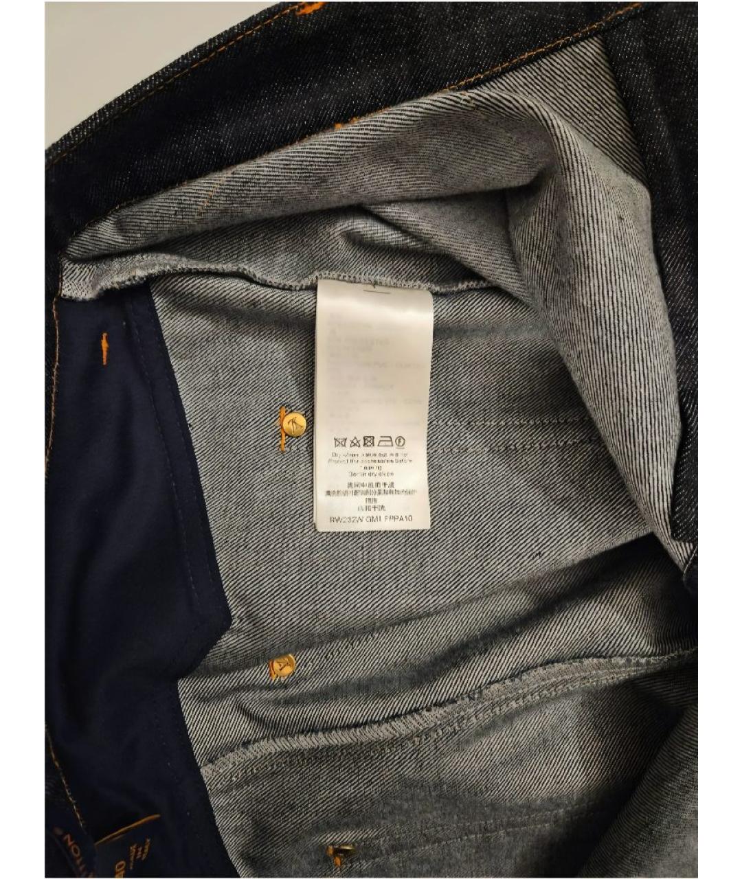 LOUIS VUITTON Темно-синие хлопковые джинсы клеш, фото 8