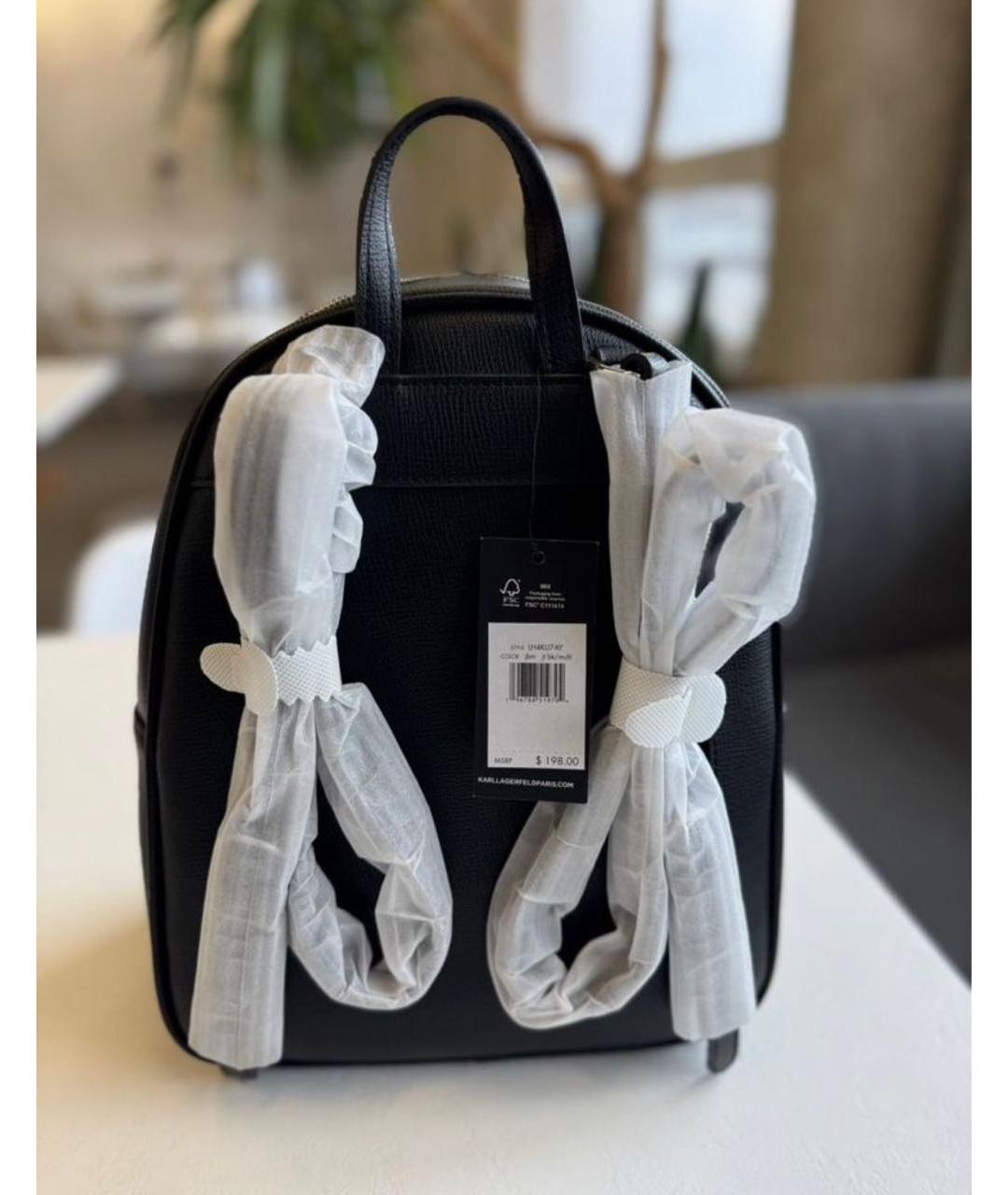 KARL LAGERFELD Черный рюкзак из искусственной кожи, фото 6