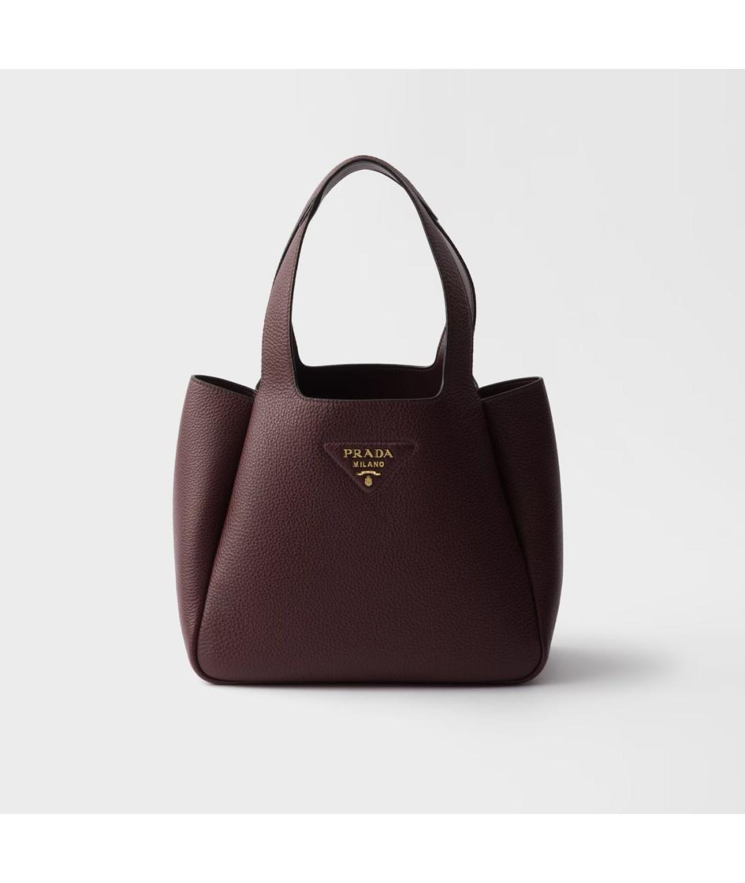 PRADA Бордовая кожаная сумка тоут, фото 6