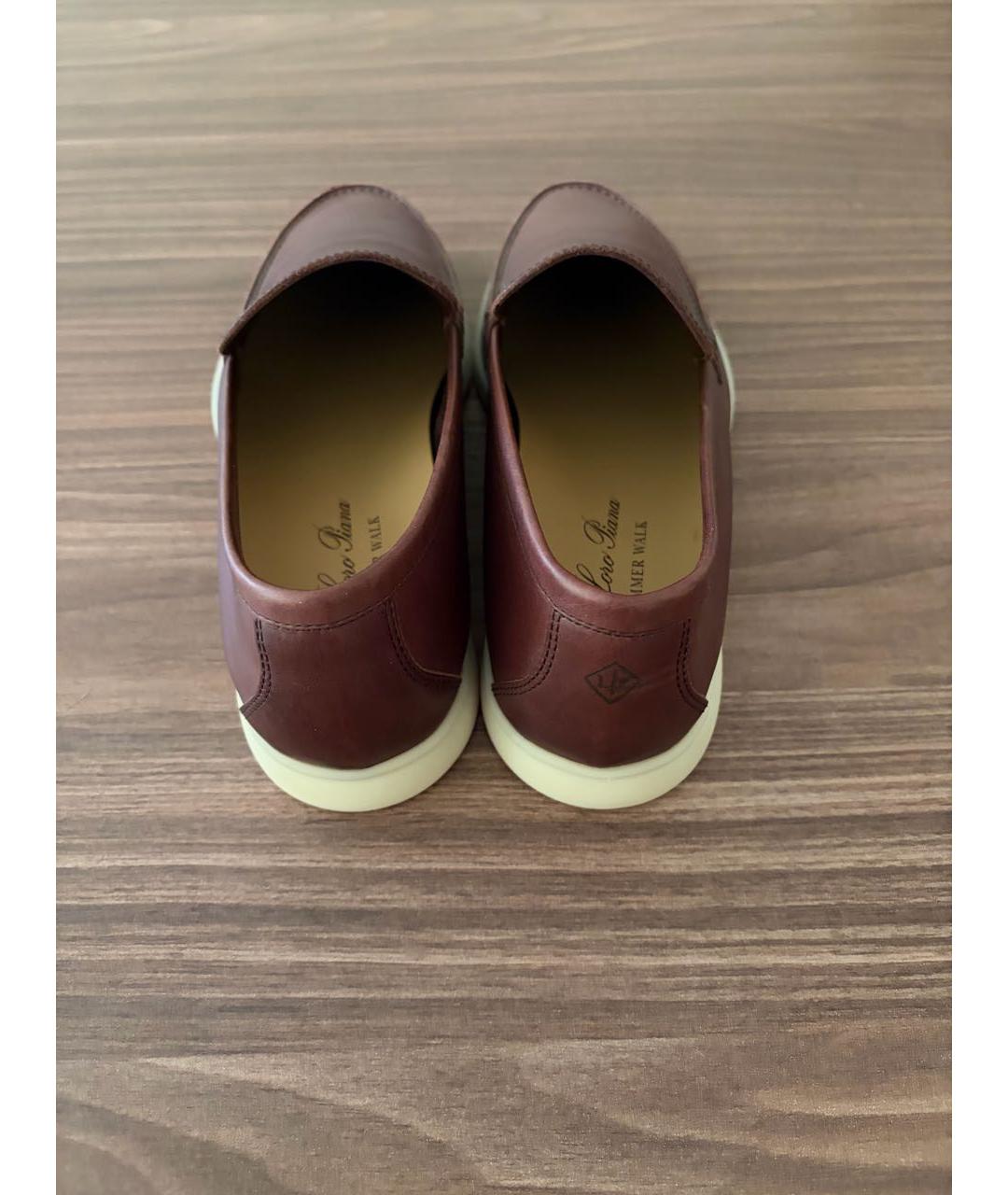 LORO PIANA Коричневые кожаные лоферы, фото 4