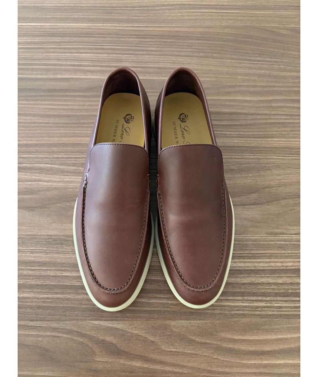LORO PIANA Коричневые кожаные лоферы, фото 2