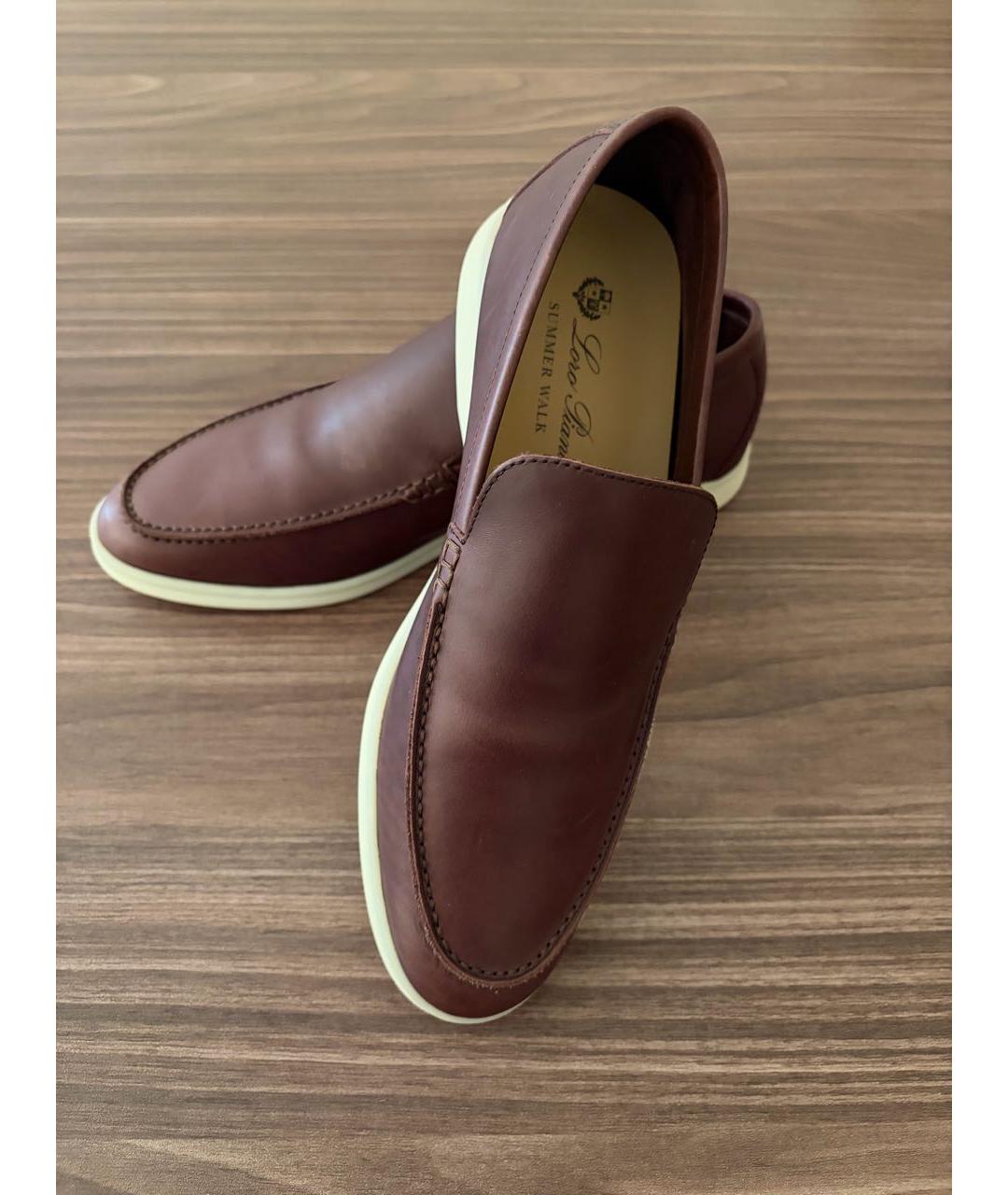 LORO PIANA Коричневые кожаные лоферы, фото 5