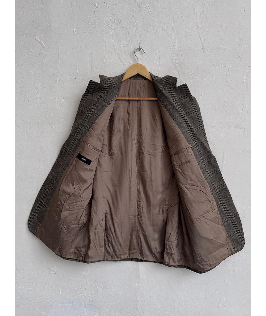 HUGO BOSS Коричневый шерстяной пиджак, фото 8