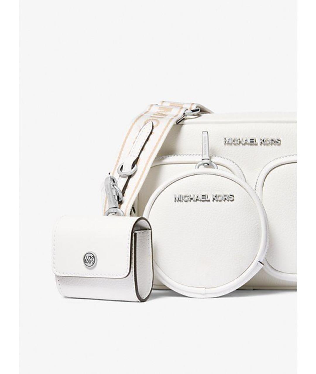 MICHAEL KORS Белая кожаная сумка через плечо, фото 4