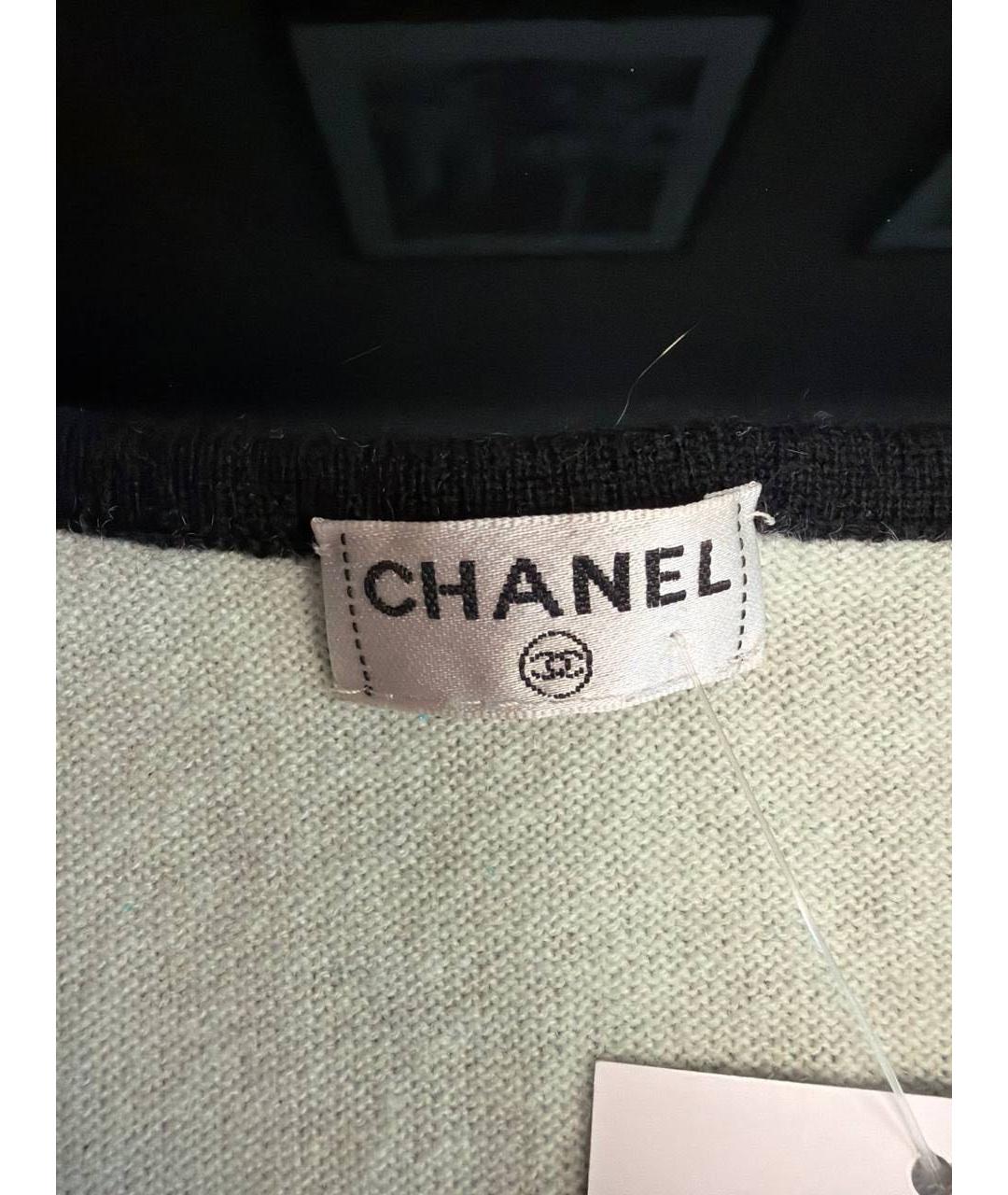 CHANEL Зеленые кашемировое повседневное платье, фото 4