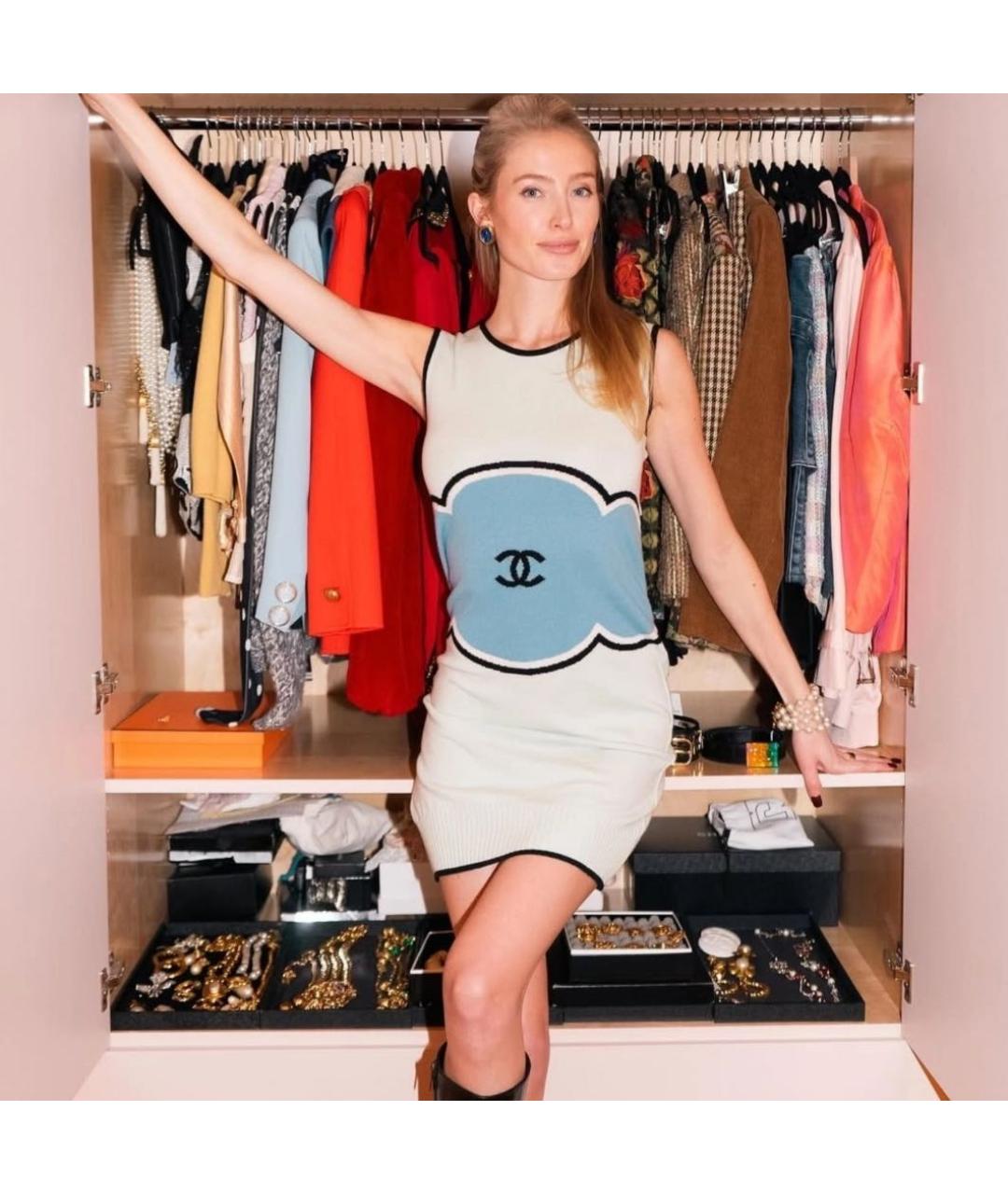 CHANEL Зеленые кашемировое повседневное платье, фото 5