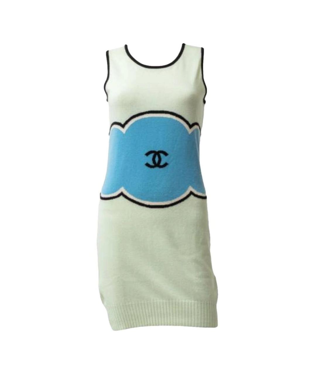 CHANEL Зеленые кашемировое повседневное платье, фото 9