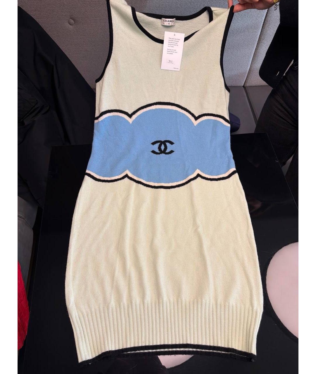 CHANEL Зеленые кашемировое повседневное платье, фото 3