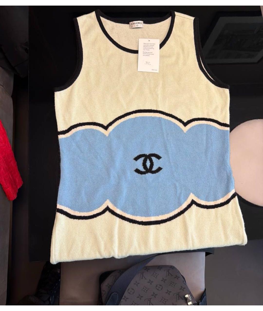 CHANEL Зеленые кашемировое повседневное платье, фото 2