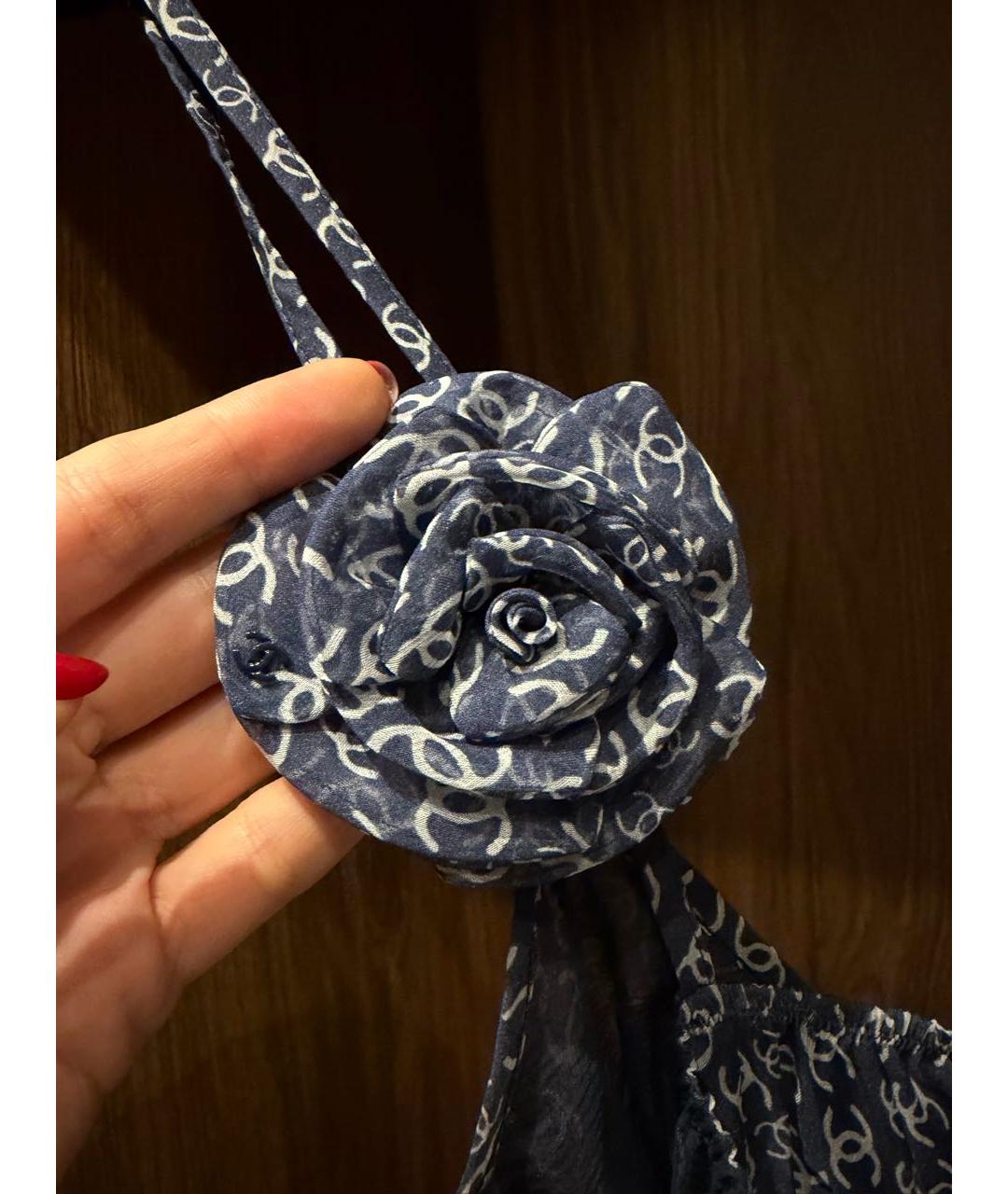 CHANEL Темно-синий шелковый сарафан, фото 4