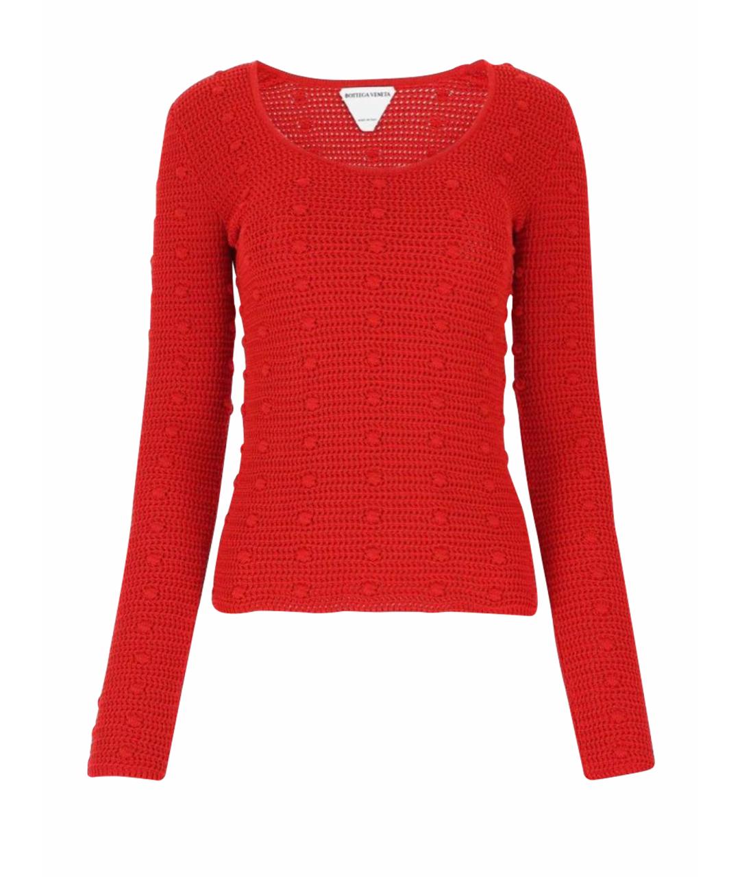 BOTTEGA VENETA Красный хлопковый джемпер / свитер, фото 1
