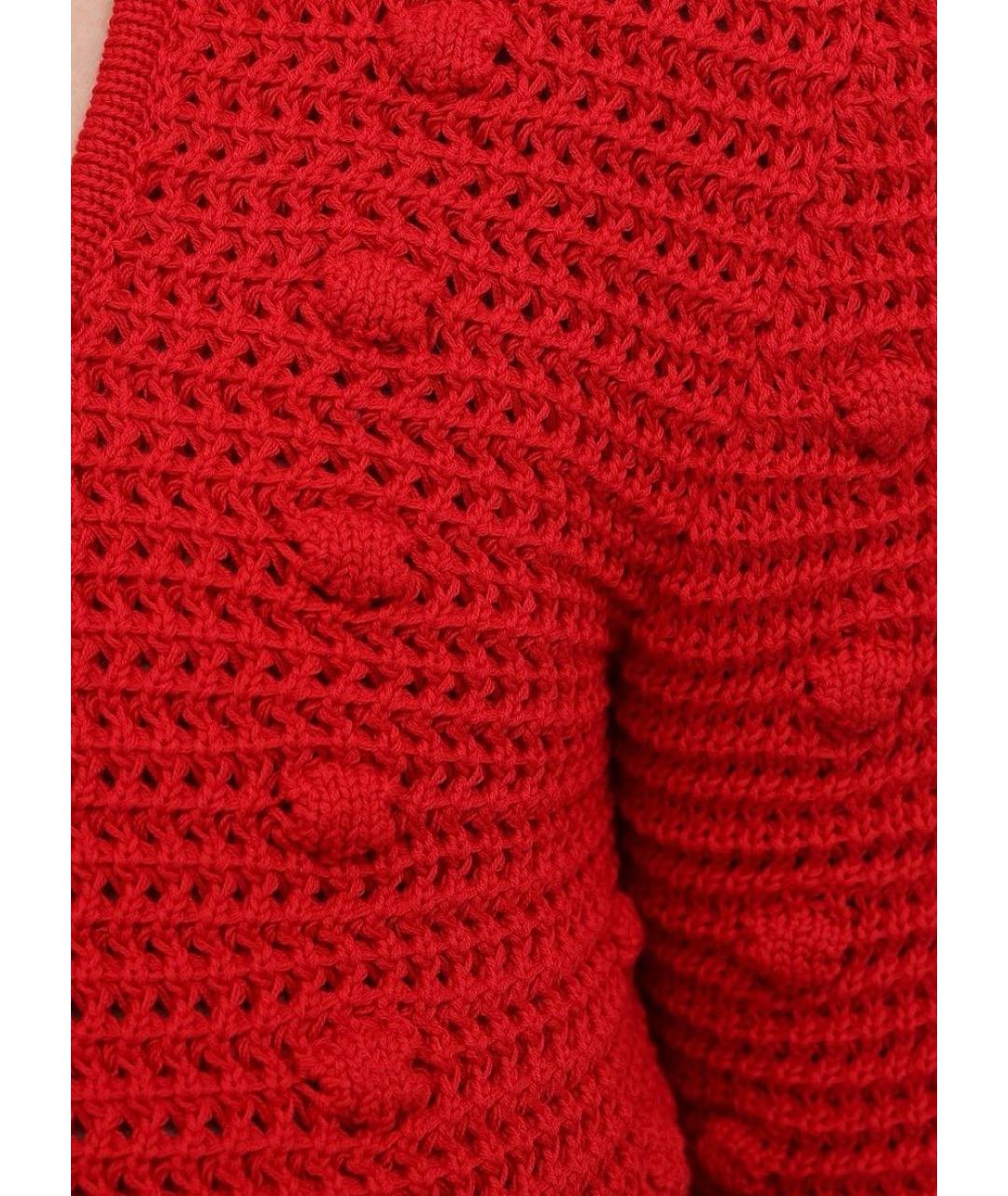 BOTTEGA VENETA Красный хлопковый джемпер / свитер, фото 4