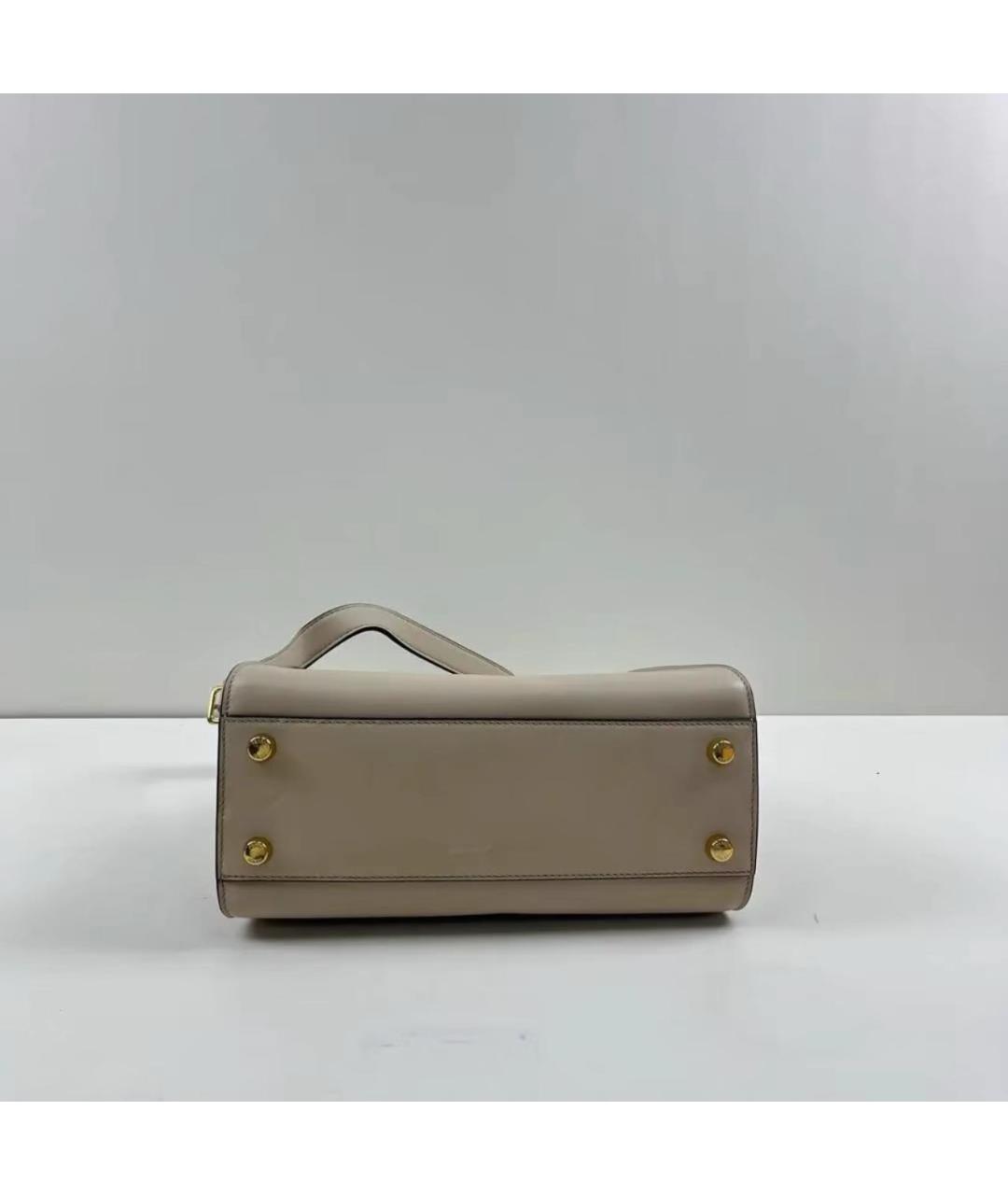 FENDI Бежевая кожаная сумка через плечо, фото 5