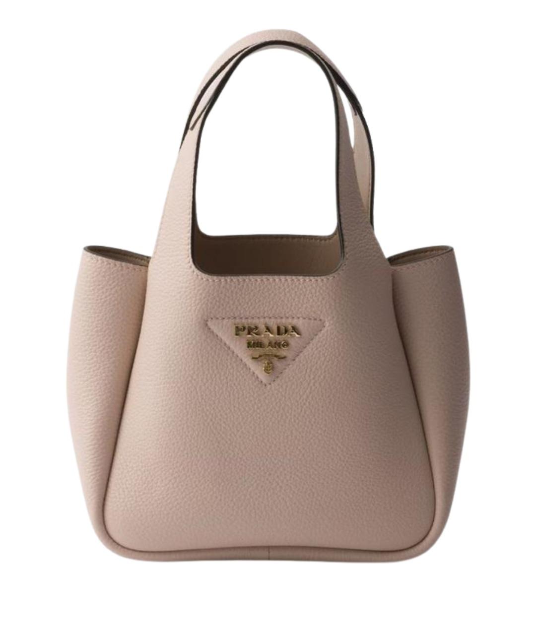 PRADA Розовая кожаная сумка с короткими ручками, фото 1