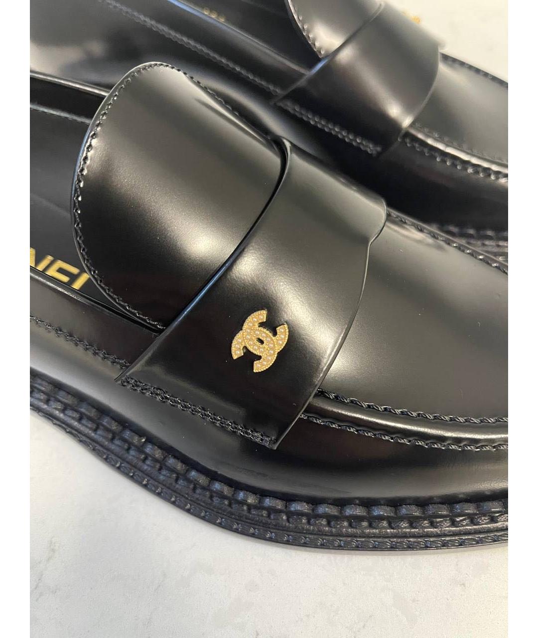 CHANEL Черные кожаные лоферы, фото 2