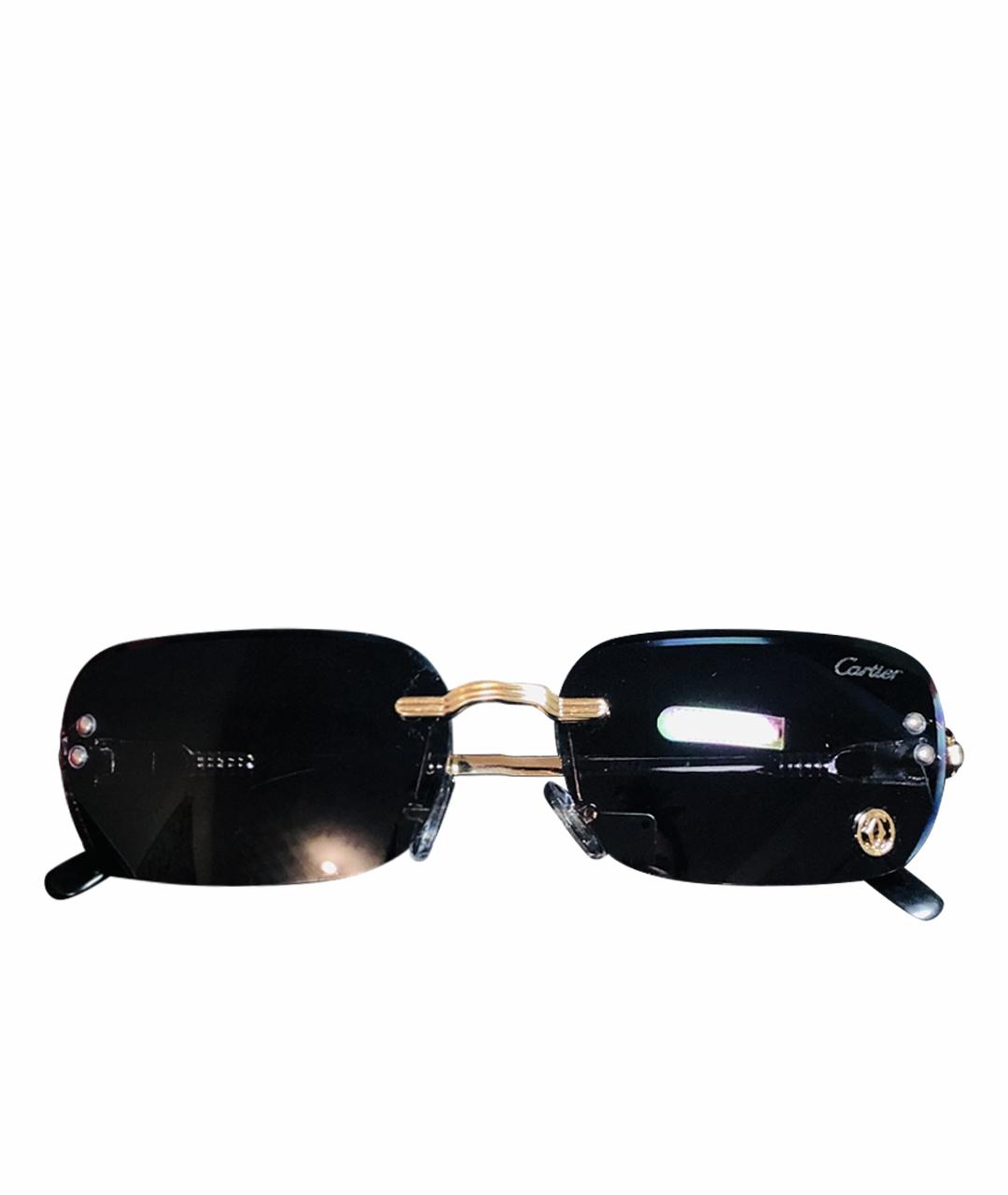 CARTIER Черные металлические солнцезащитные очки, фото 7