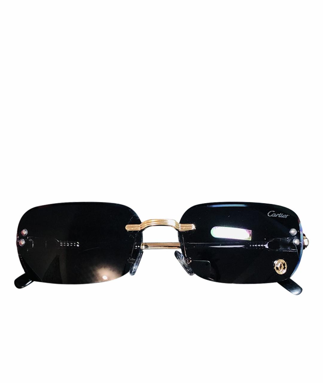 CARTIER Черные металлические солнцезащитные очки, фото 1