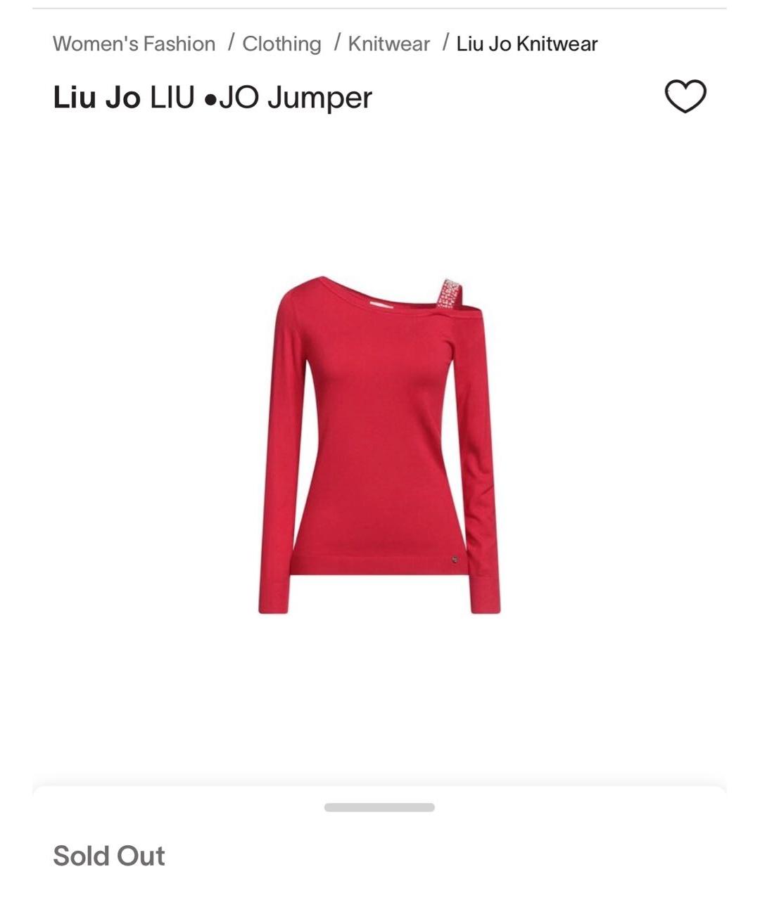 LIU JO Красный хлопковый джемпер / свитер, фото 6
