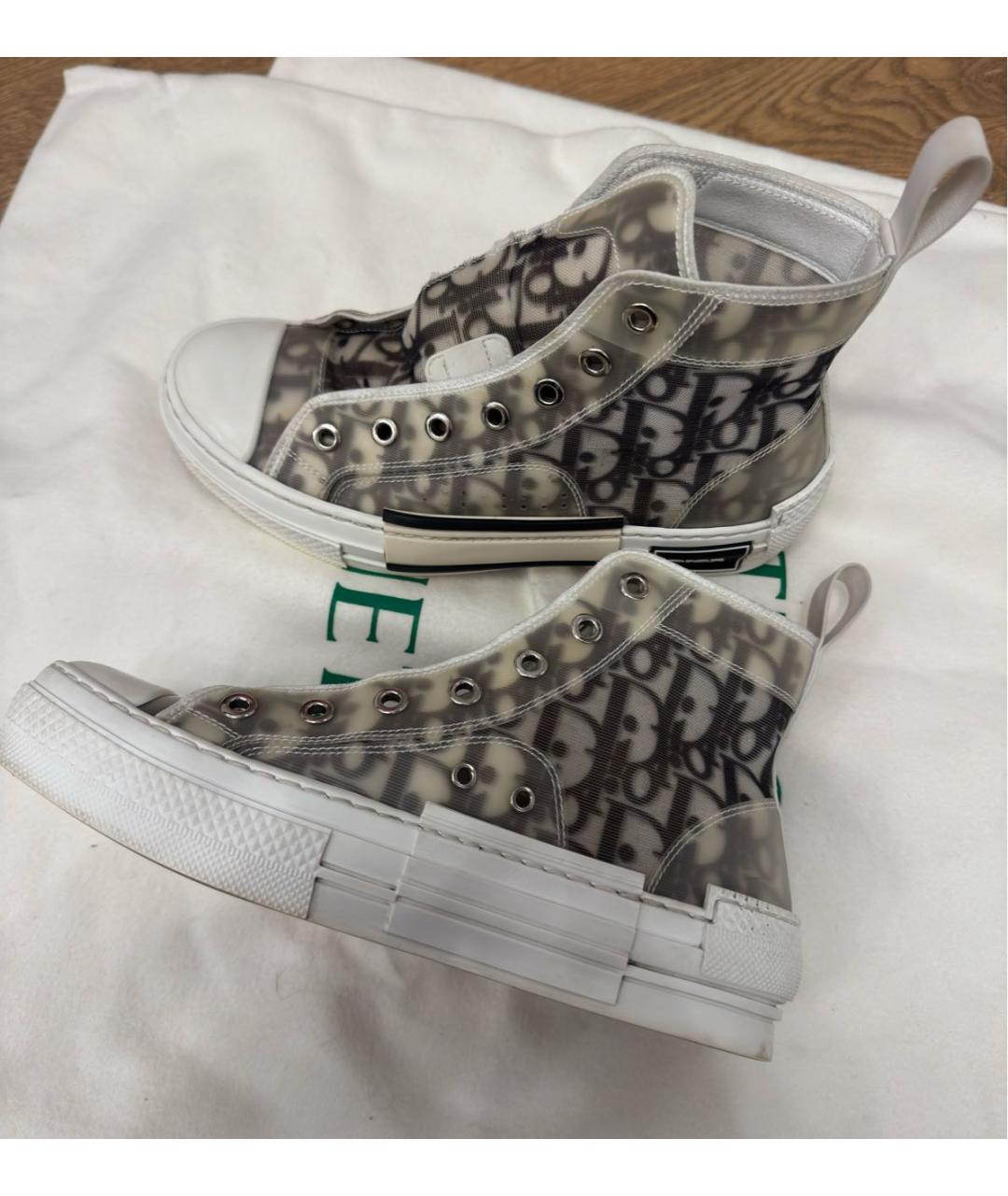 CHRISTIAN DIOR Серые синтетические кеды, фото 2