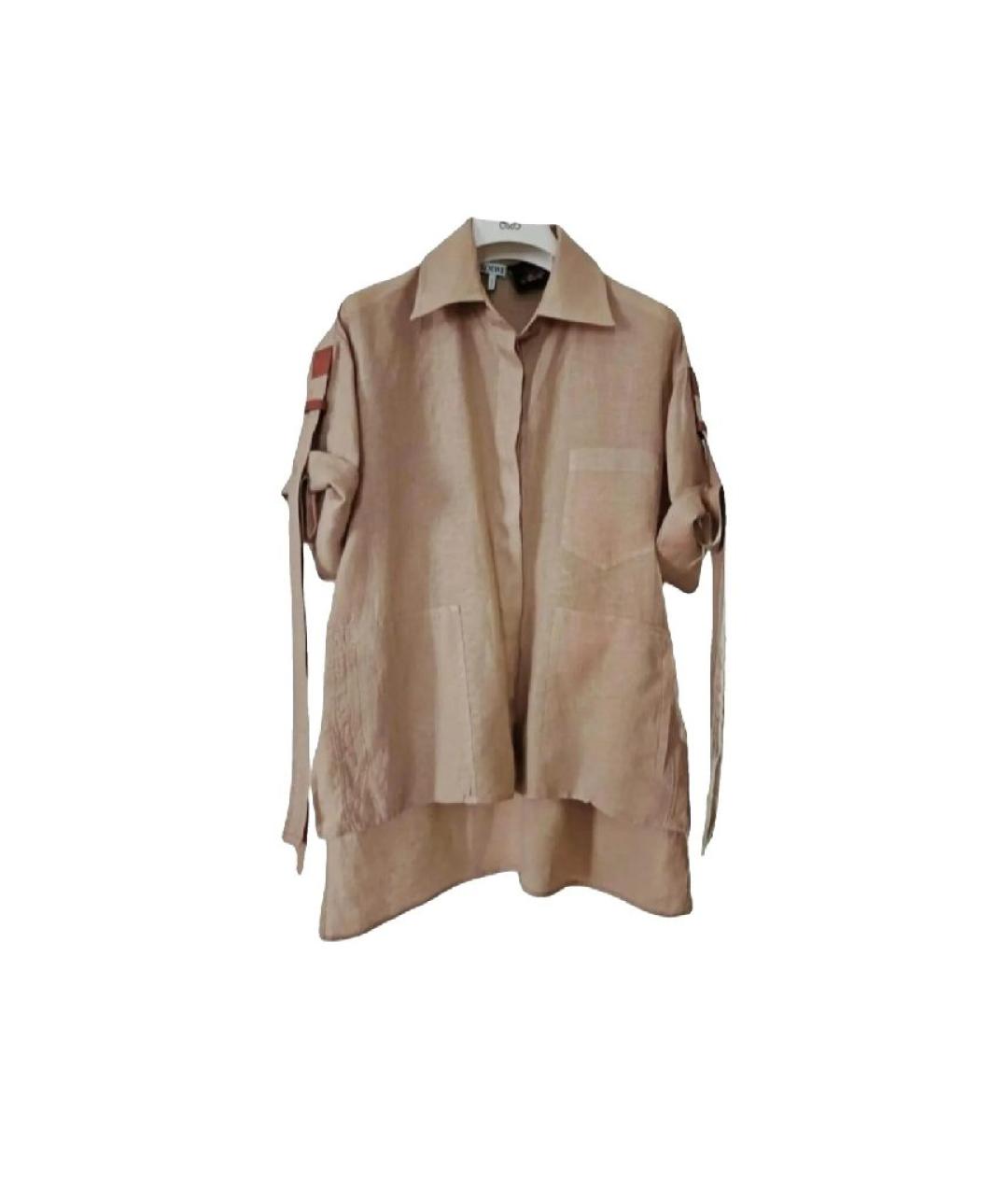 LOEWE Бежевая льняная рубашка, фото 7