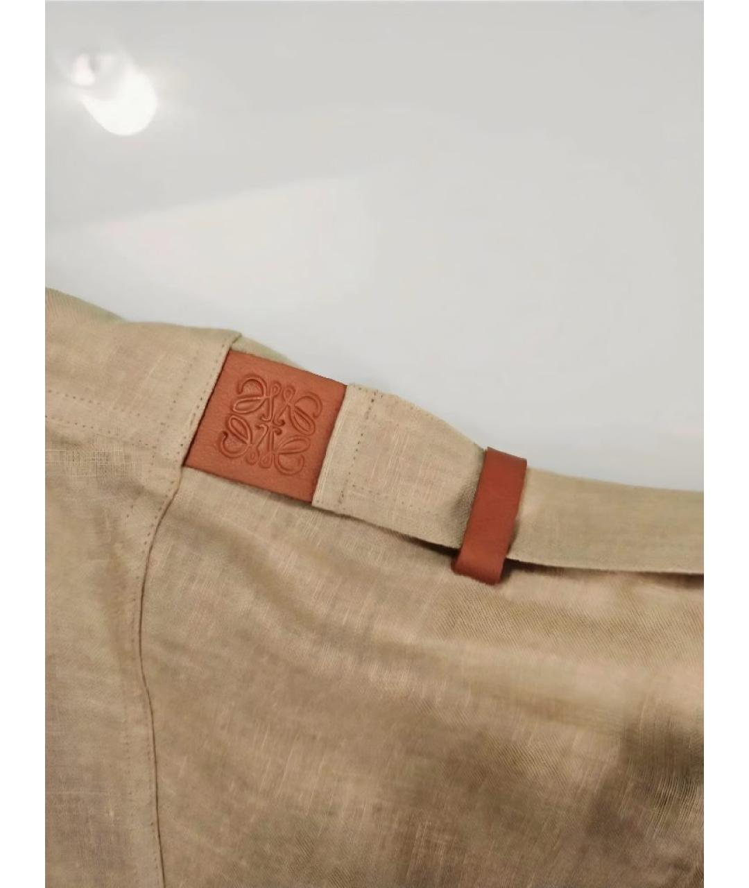 LOEWE Бежевая льняная рубашка, фото 4