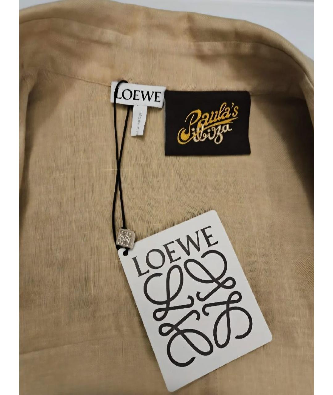 LOEWE Бежевая льняная рубашка, фото 5