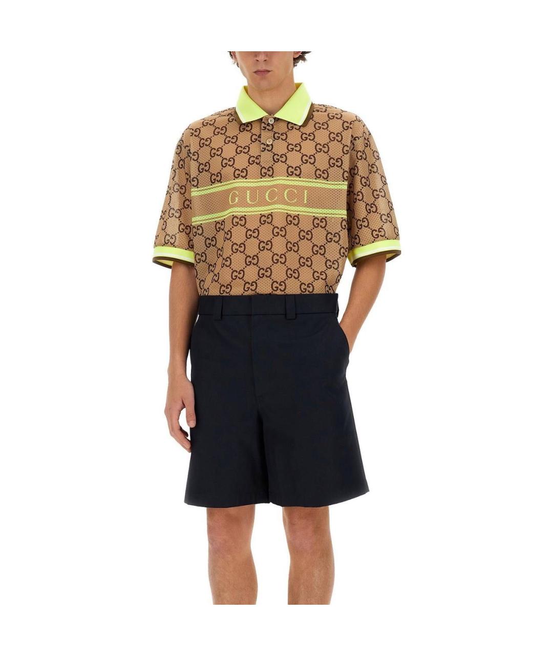 GUCCI Бежевое поло с коротким рукавом, фото 2