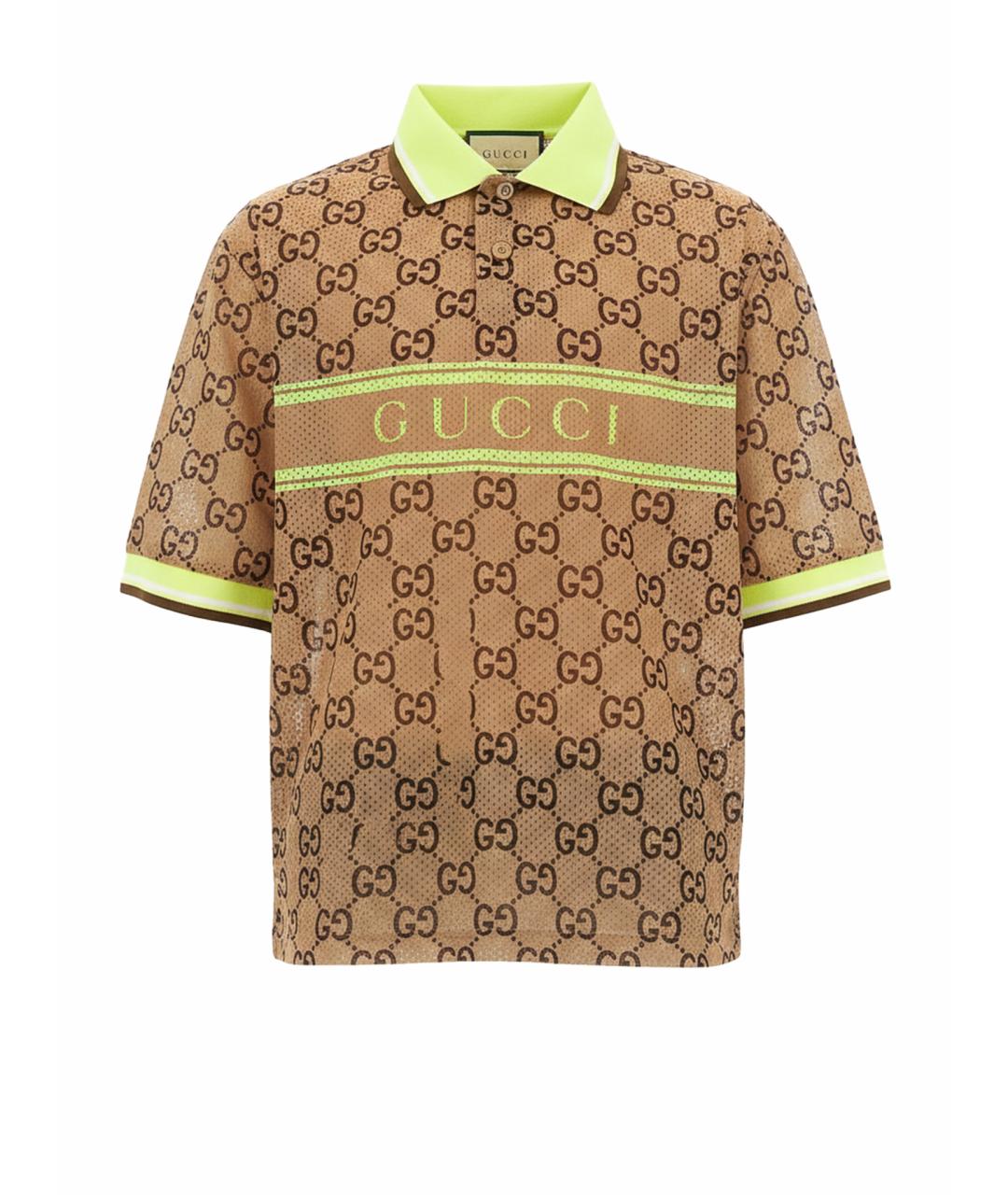 GUCCI Бежевое поло с коротким рукавом, фото 1