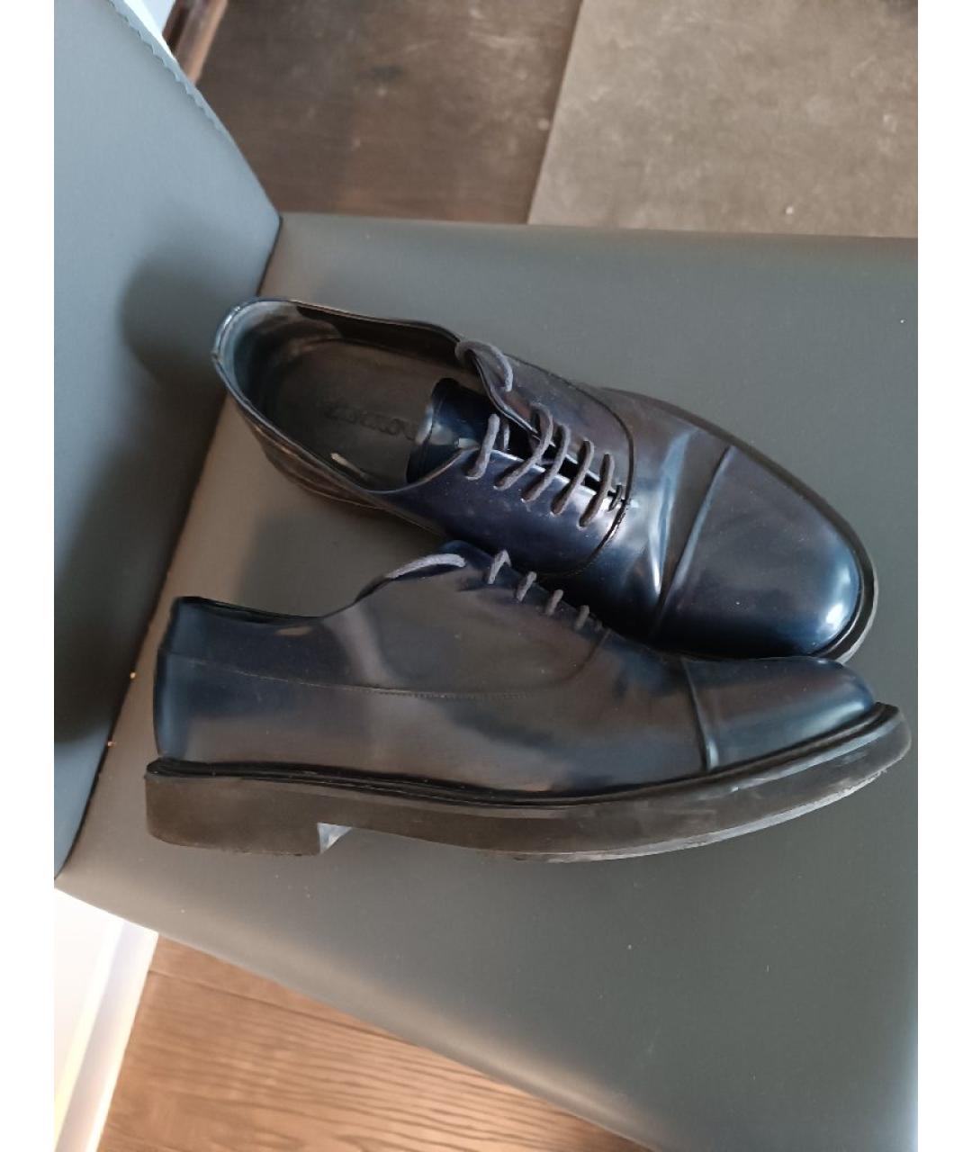 ARMANI COLLEZIONI Темно-синие кожаные туфли, фото 4