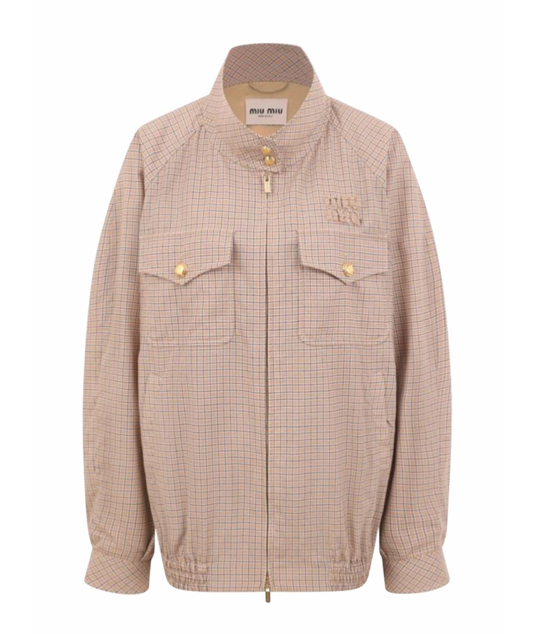 MIU MIU Бежевая шерстяная куртка, фото 1