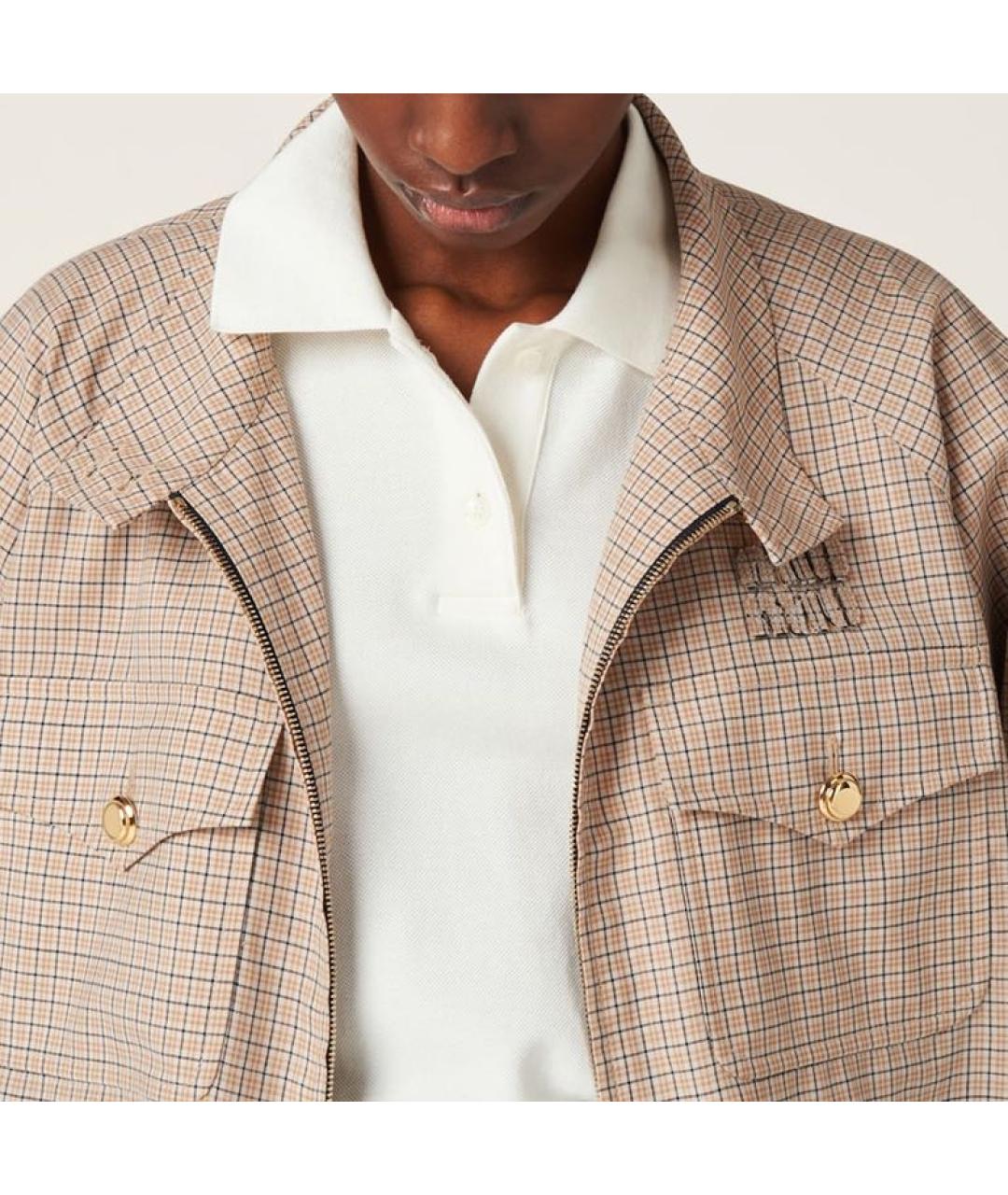 MIU MIU Бежевая шерстяная куртка, фото 6