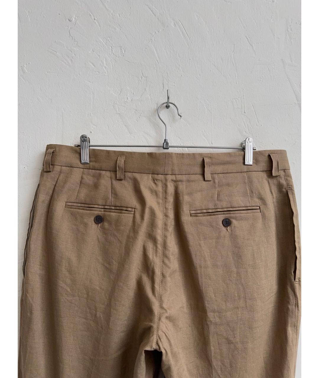 12 STOREEZ Бежевые льняные повседневные брюки, фото 3