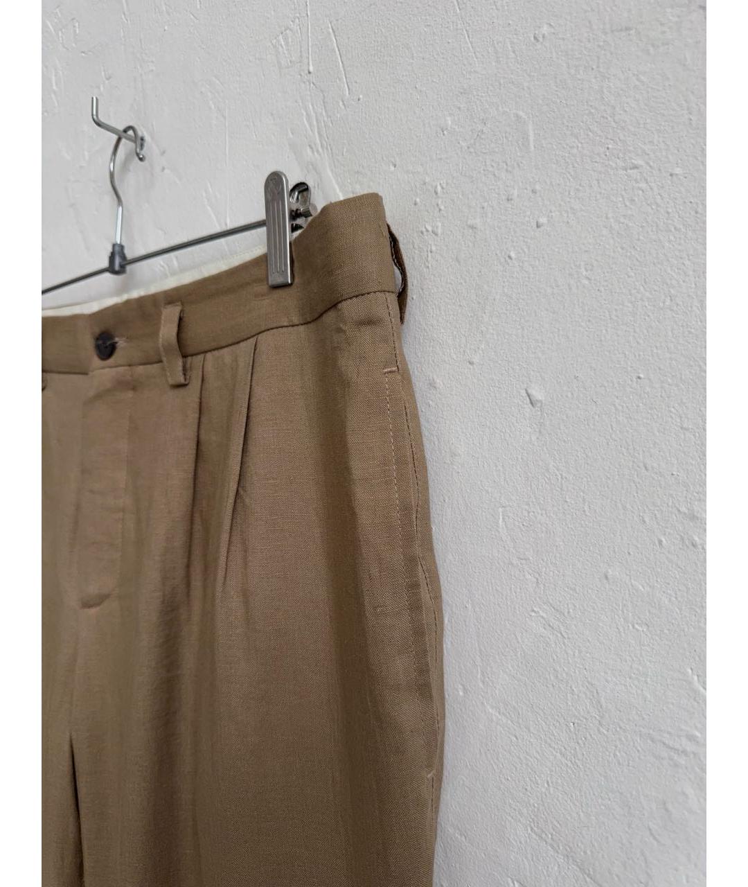 12 STOREEZ Бежевые льняные повседневные брюки, фото 4