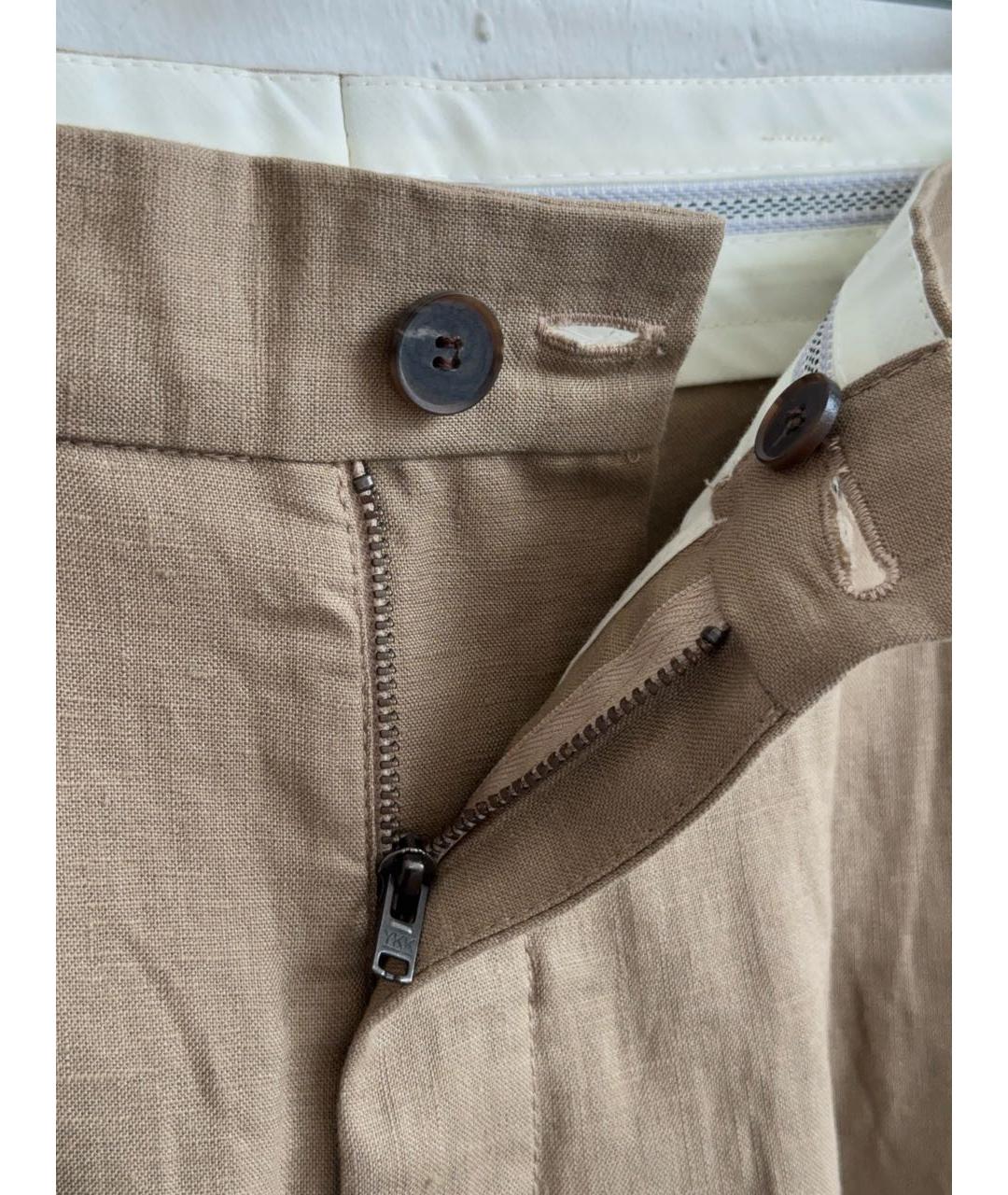 12 STOREEZ Бежевые льняные повседневные брюки, фото 6
