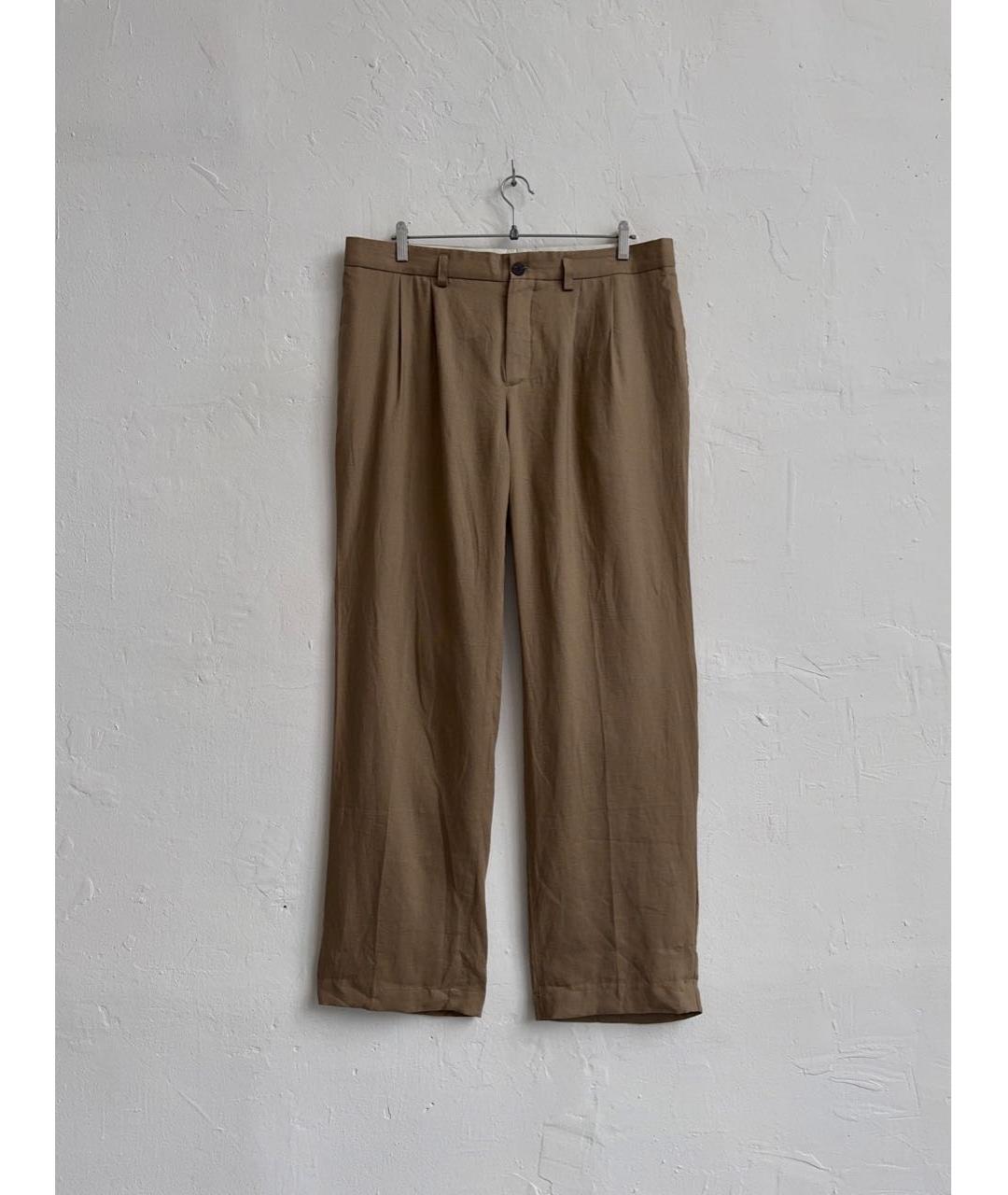 12 STOREEZ Бежевые льняные повседневные брюки, фото 9
