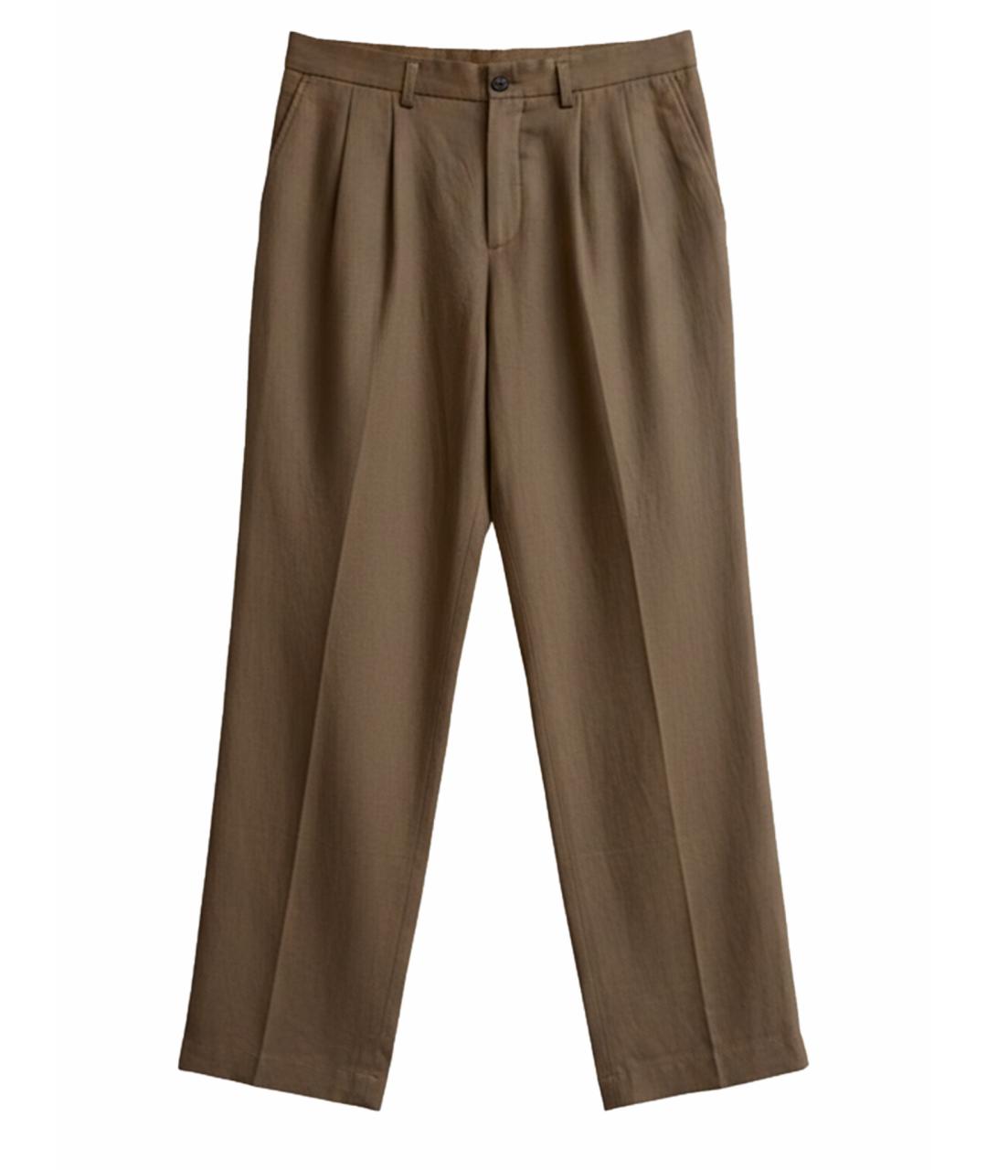 12 STOREEZ Бежевые льняные повседневные брюки, фото 1
