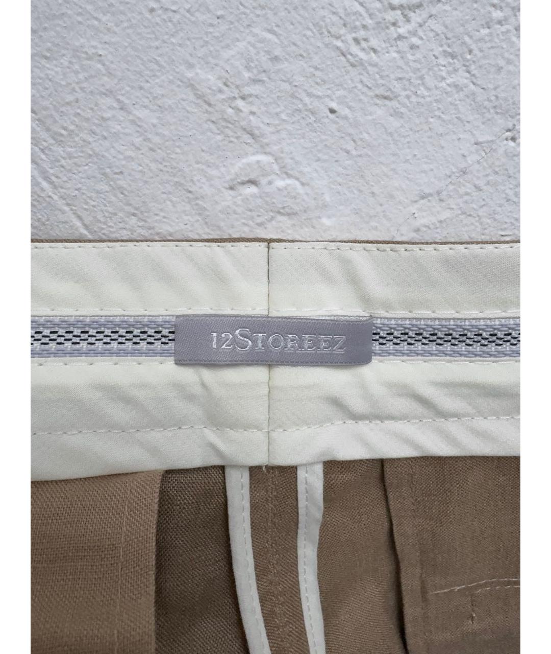 12 STOREEZ Бежевые льняные повседневные брюки, фото 7