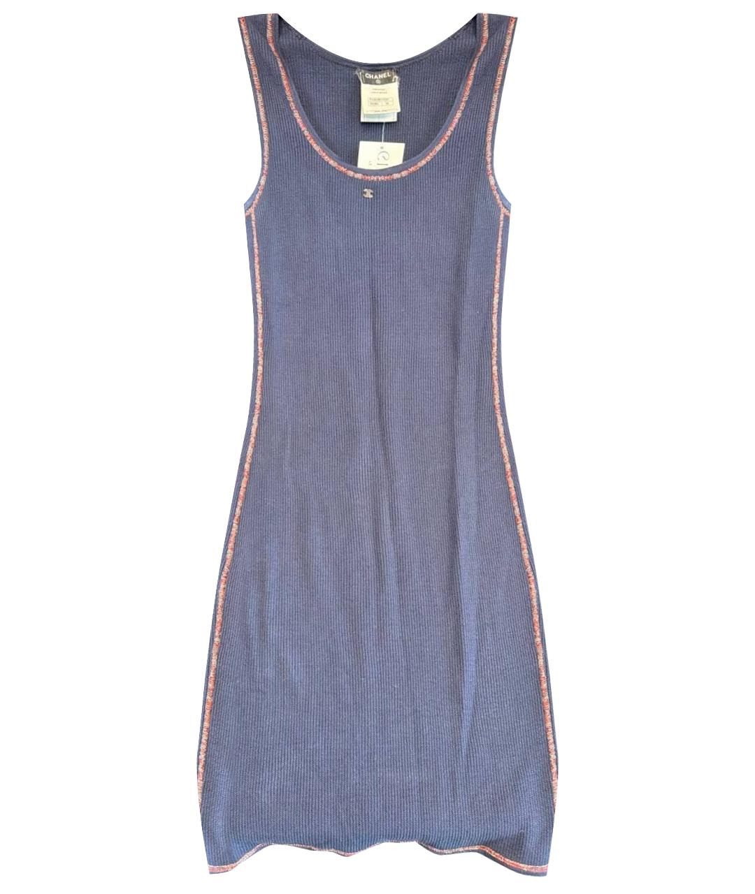 CHANEL Темно-синее хлопковое повседневное платье, фото 1